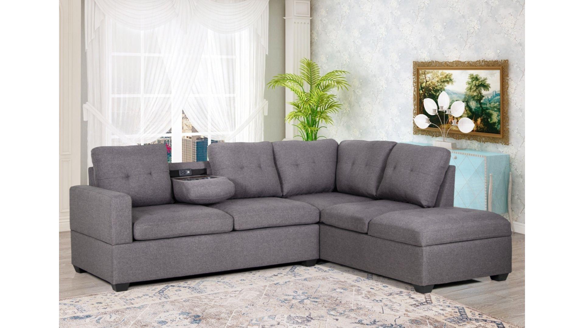 MIA Sofa Sectionnel Avec Prise de Courant