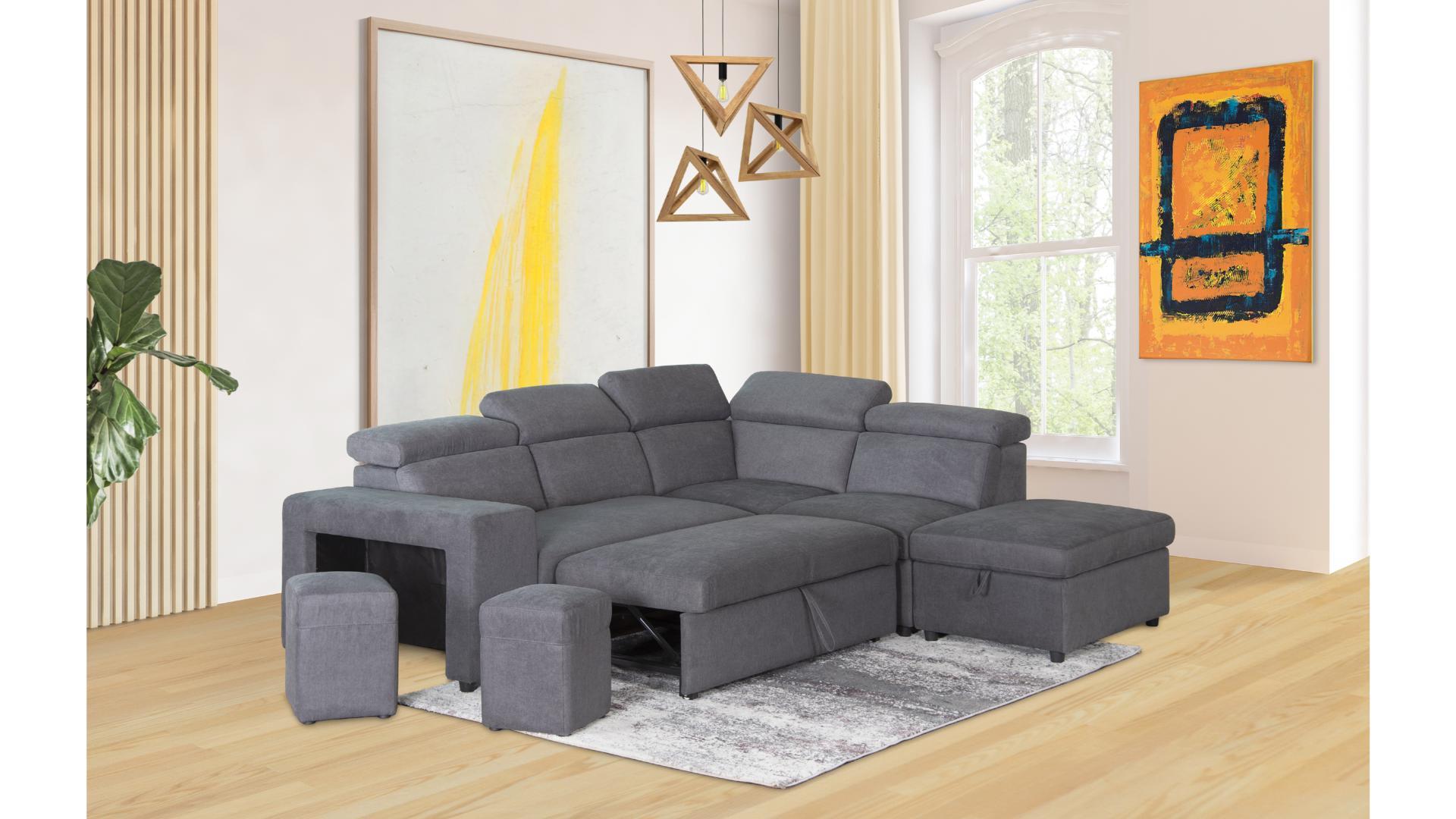 ELLE Sofabed Sectional with Ottomans