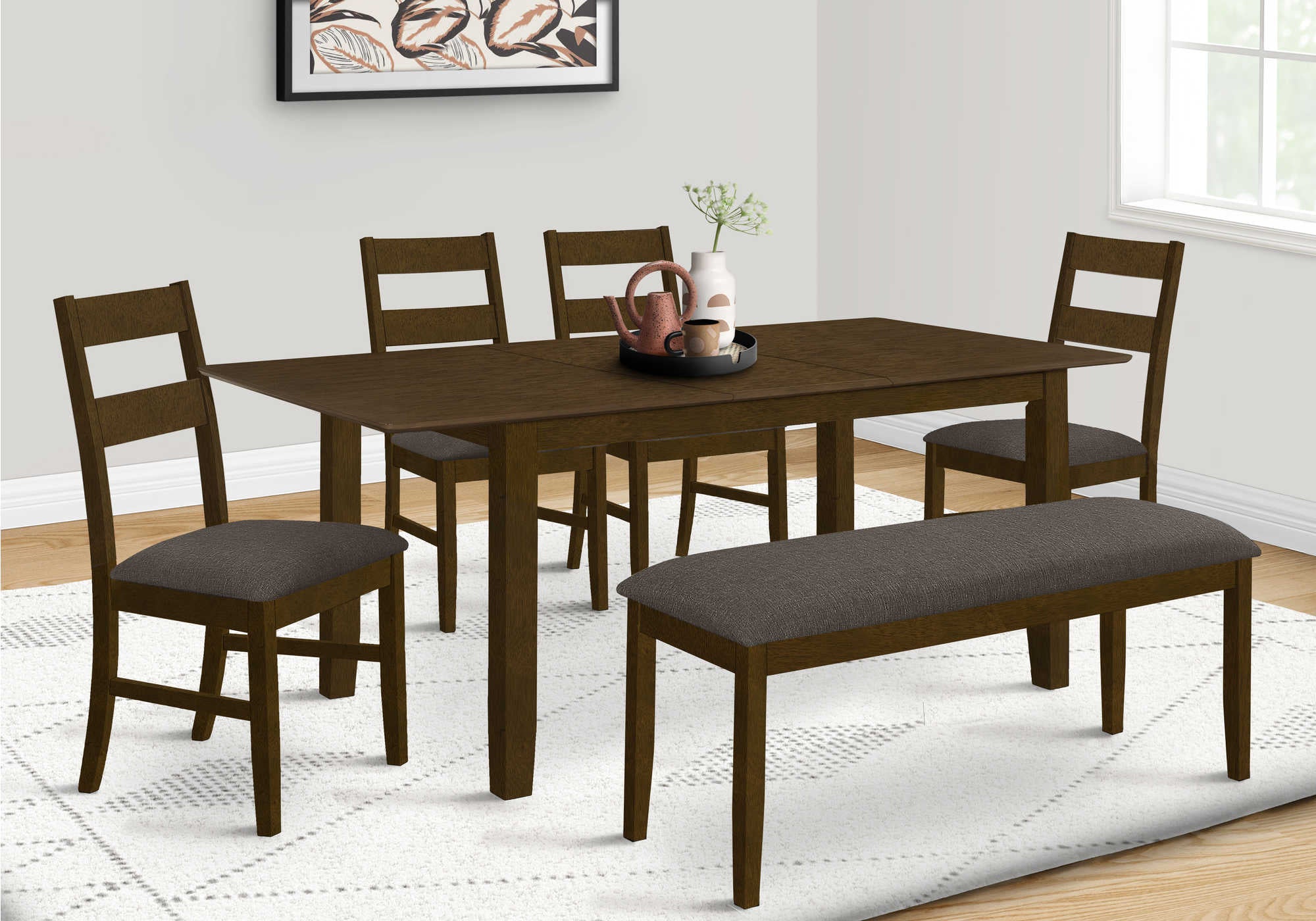 dining table - brown walnut 36"x 72"/ 18" extension panel i1395