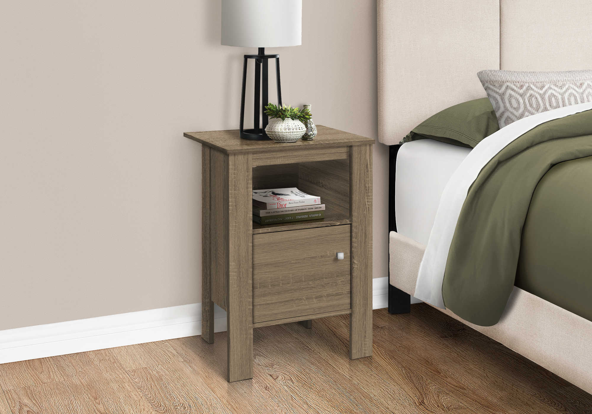 nightstand - dark taupe night stand with storage i2136