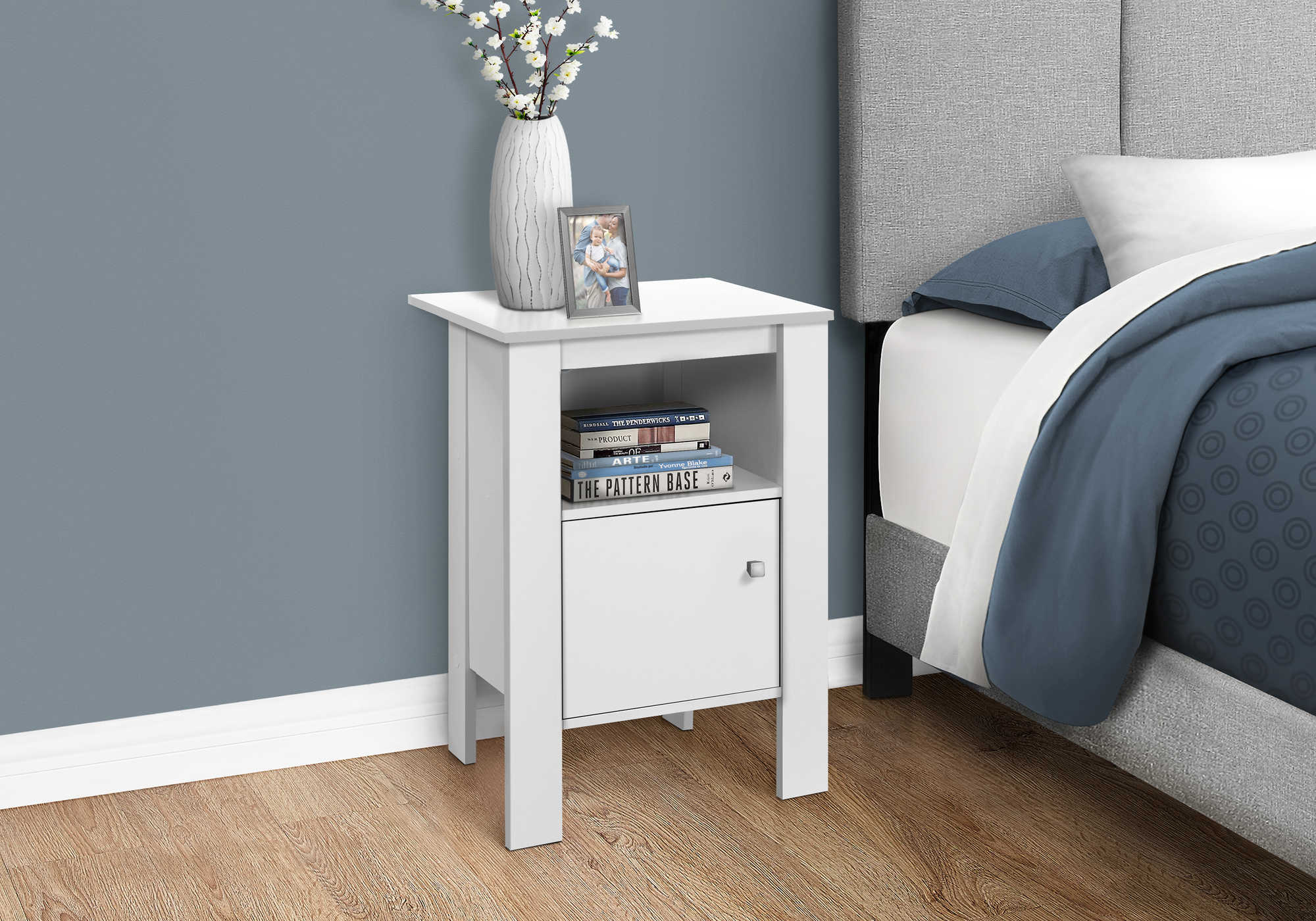 nightstand - white night stand with storage i2137