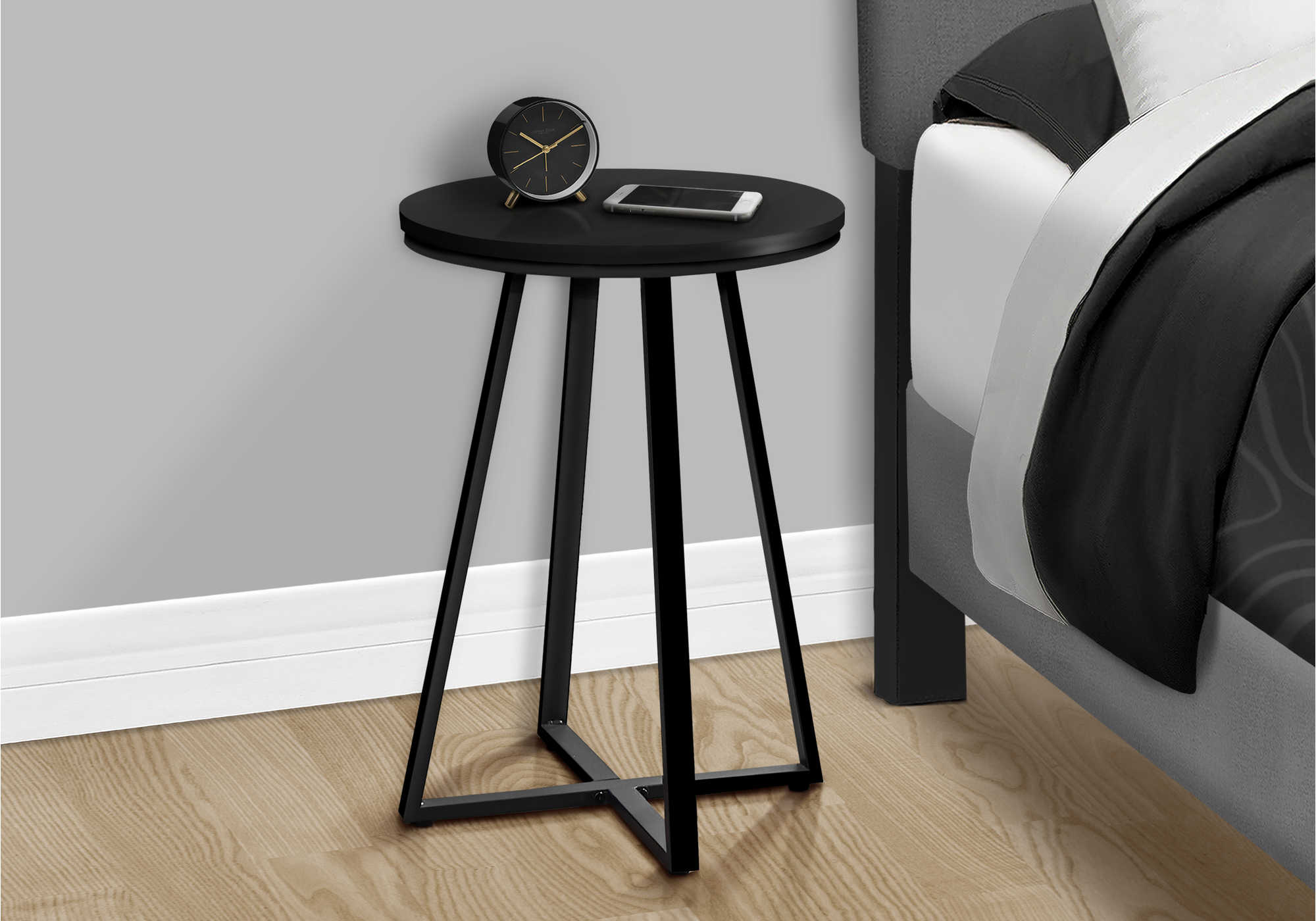 Image of nightstand - 22"h / black / black metal  i 2175.