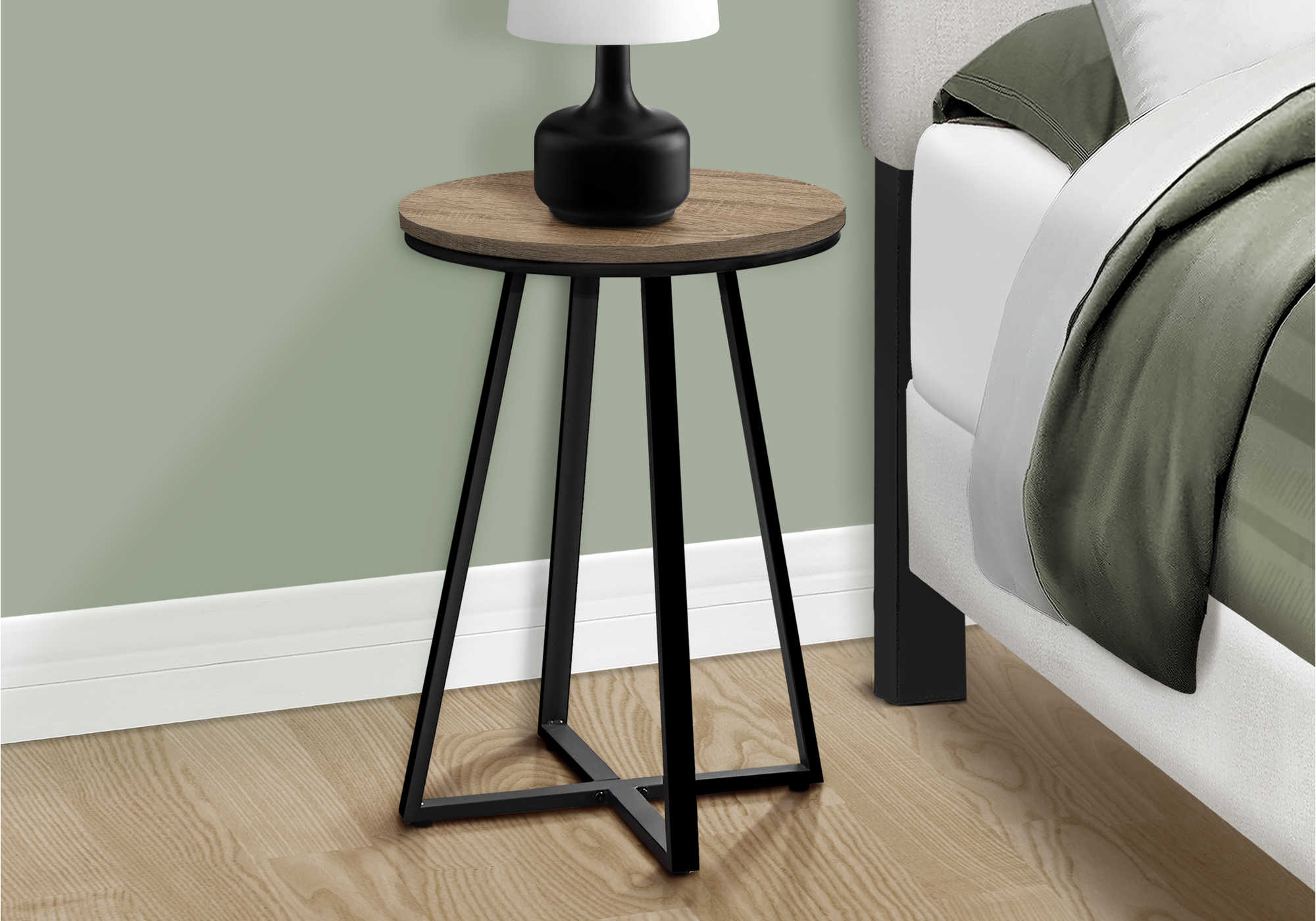 Image of nightstand - 22"h / dark taupe / black metal  i 2177.