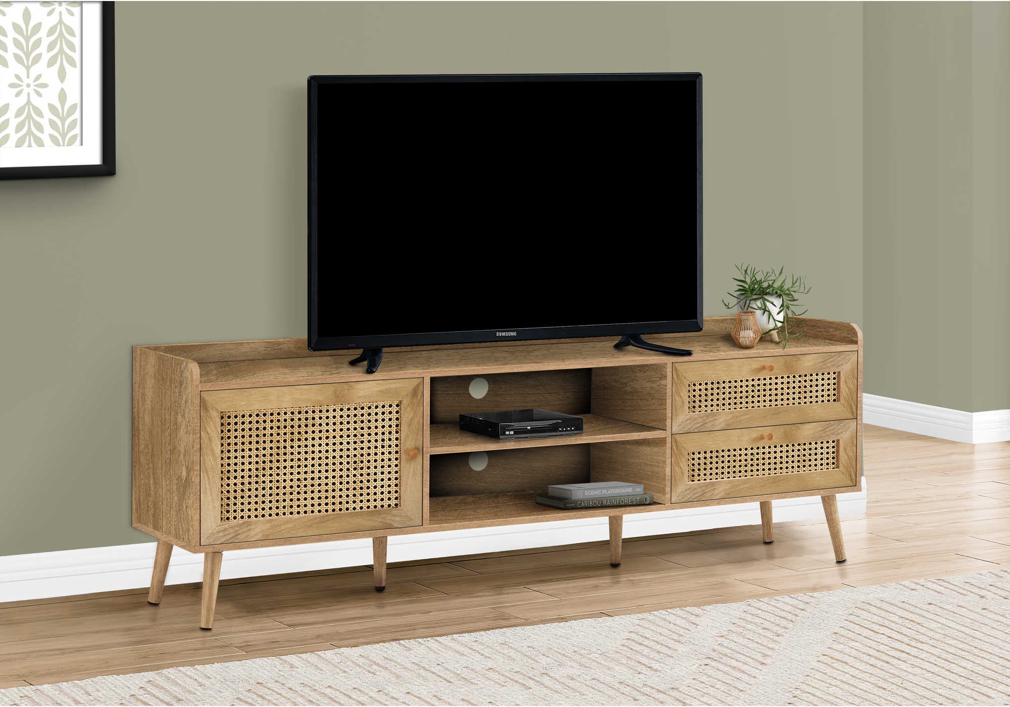 tv stand - 72"l / walnut with storage i2723