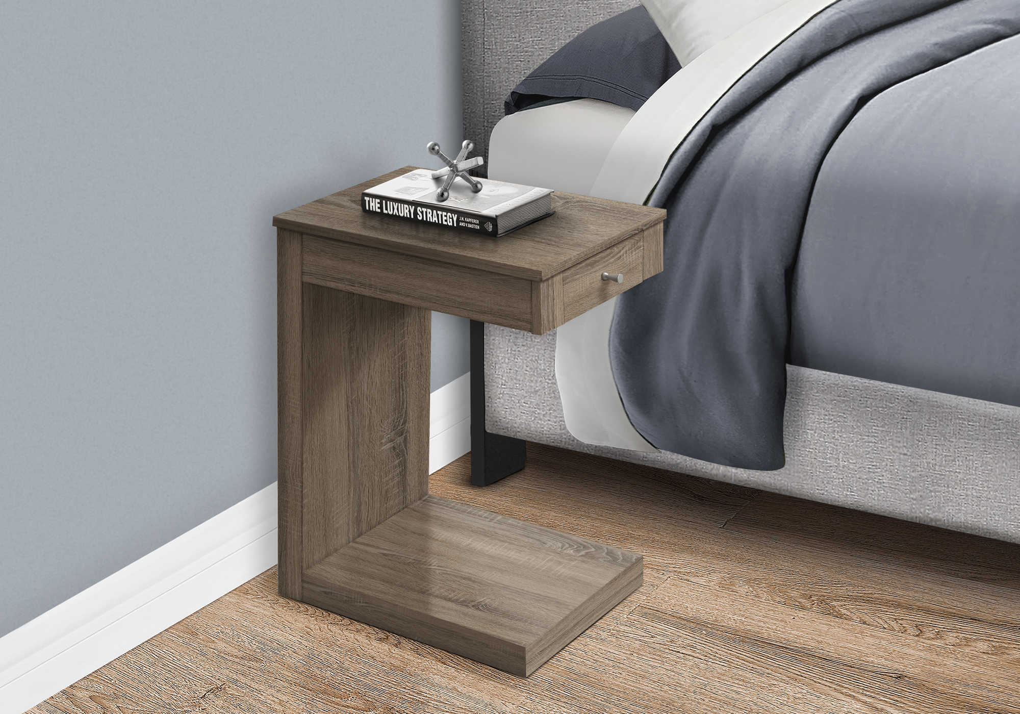 nightstand - dark taupe with a drawer i3191