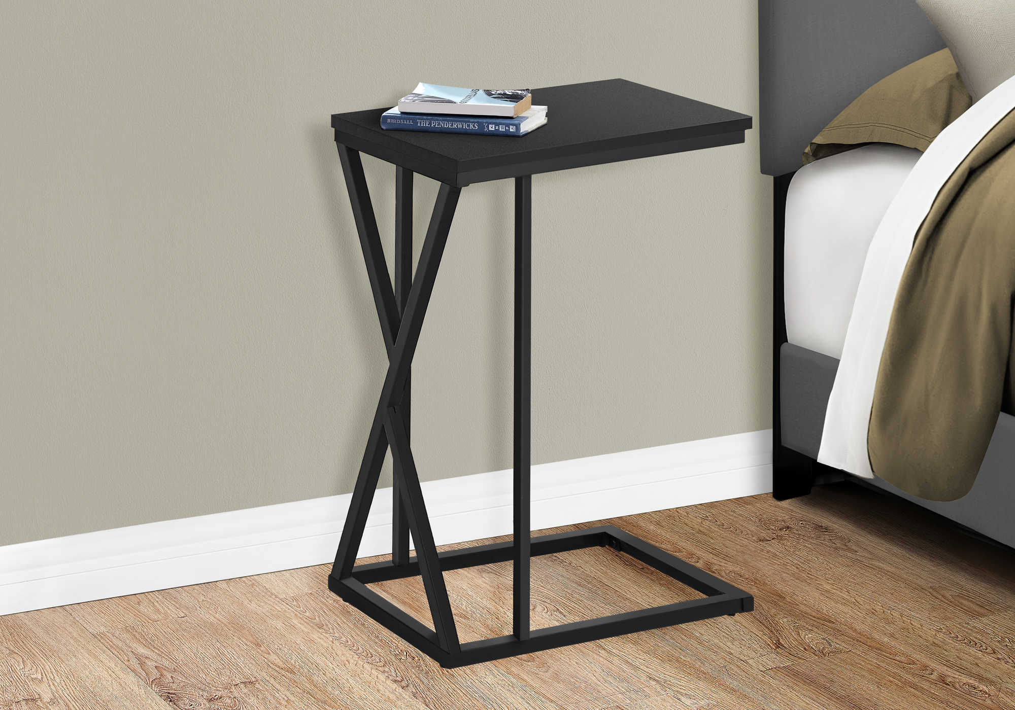 nightstand - 25"h / black / black metal i3247