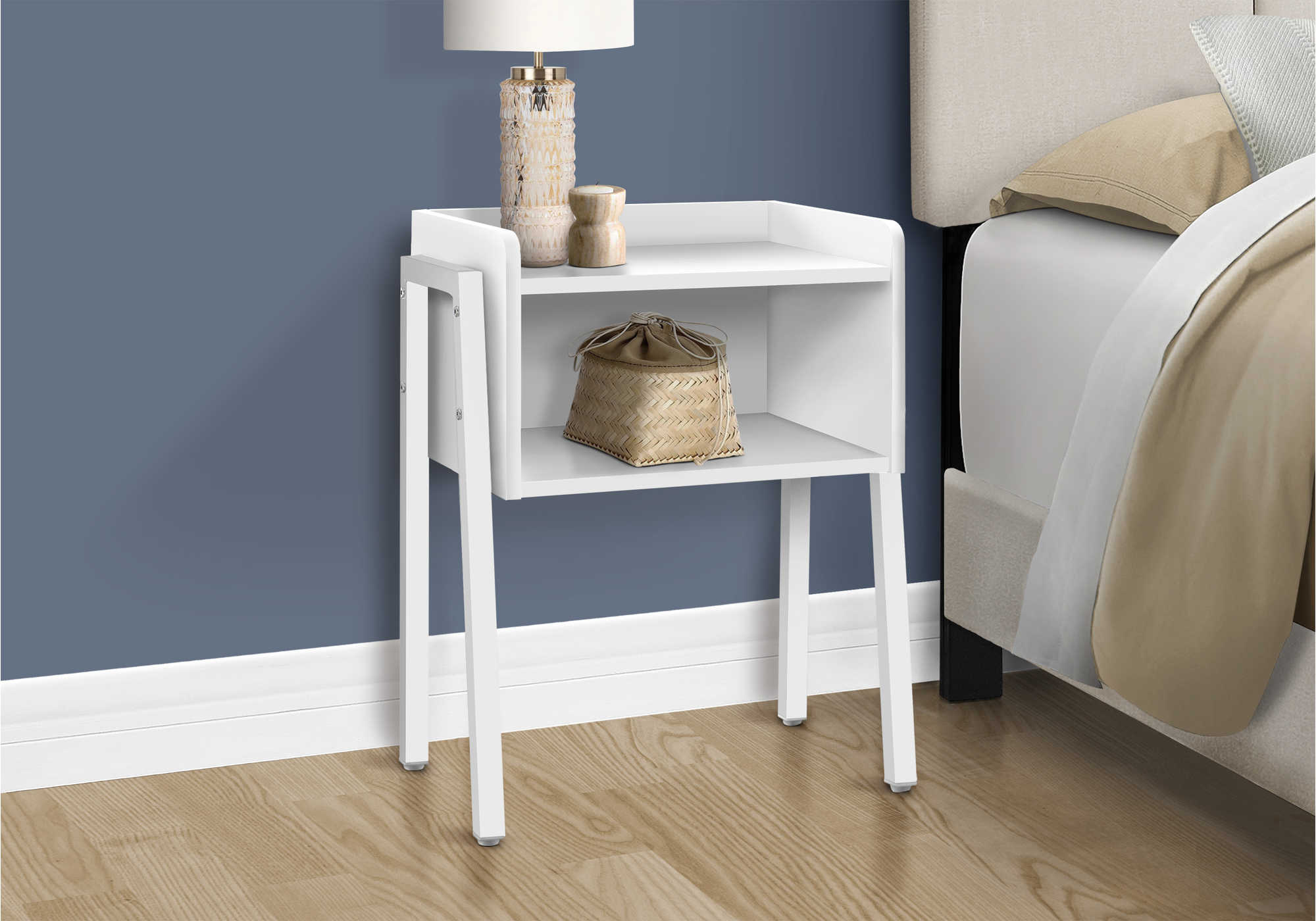 nightstand - 23"h / white / white metal i3594