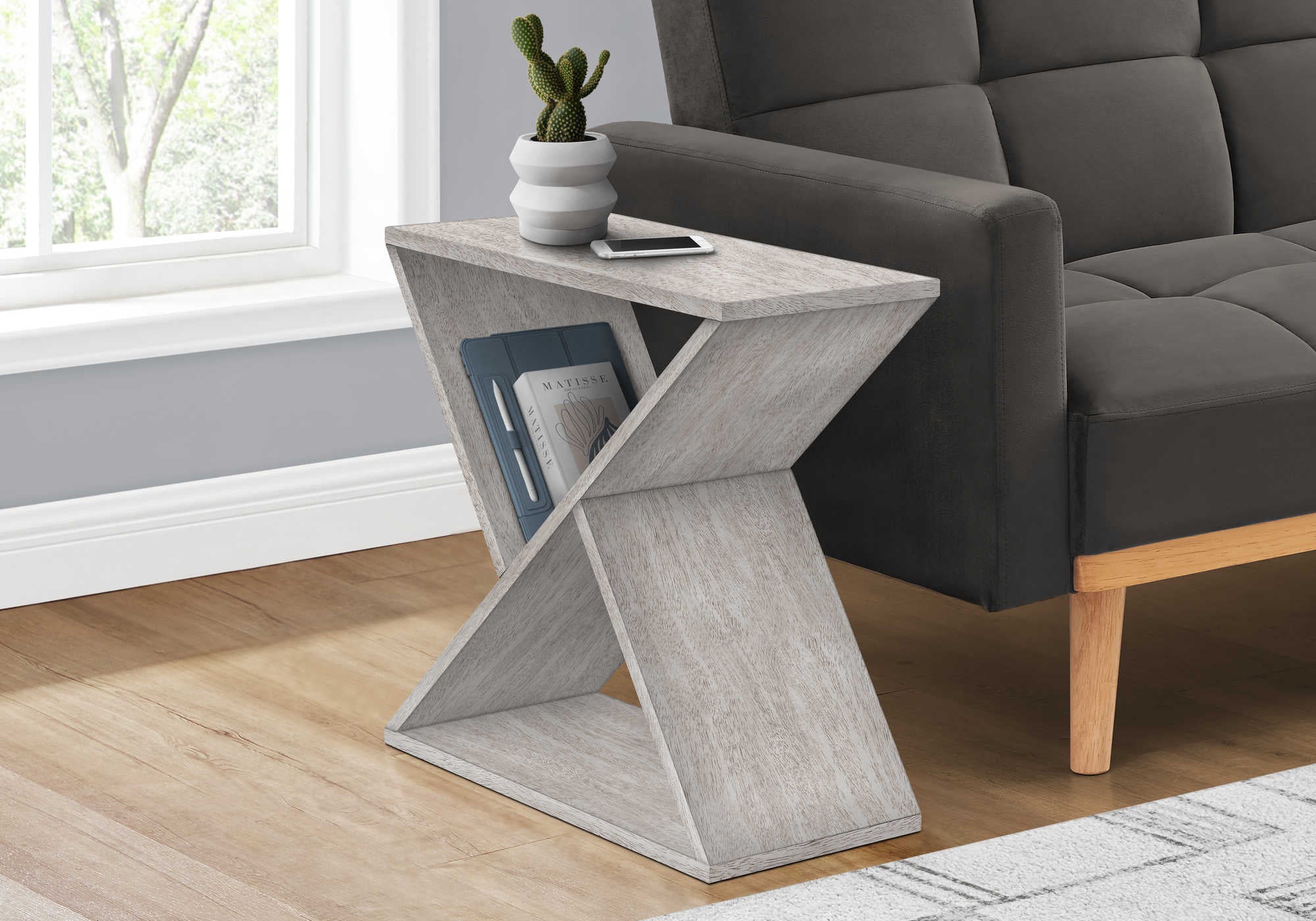 accent table - 24"h / washed grey veneer end table i3980