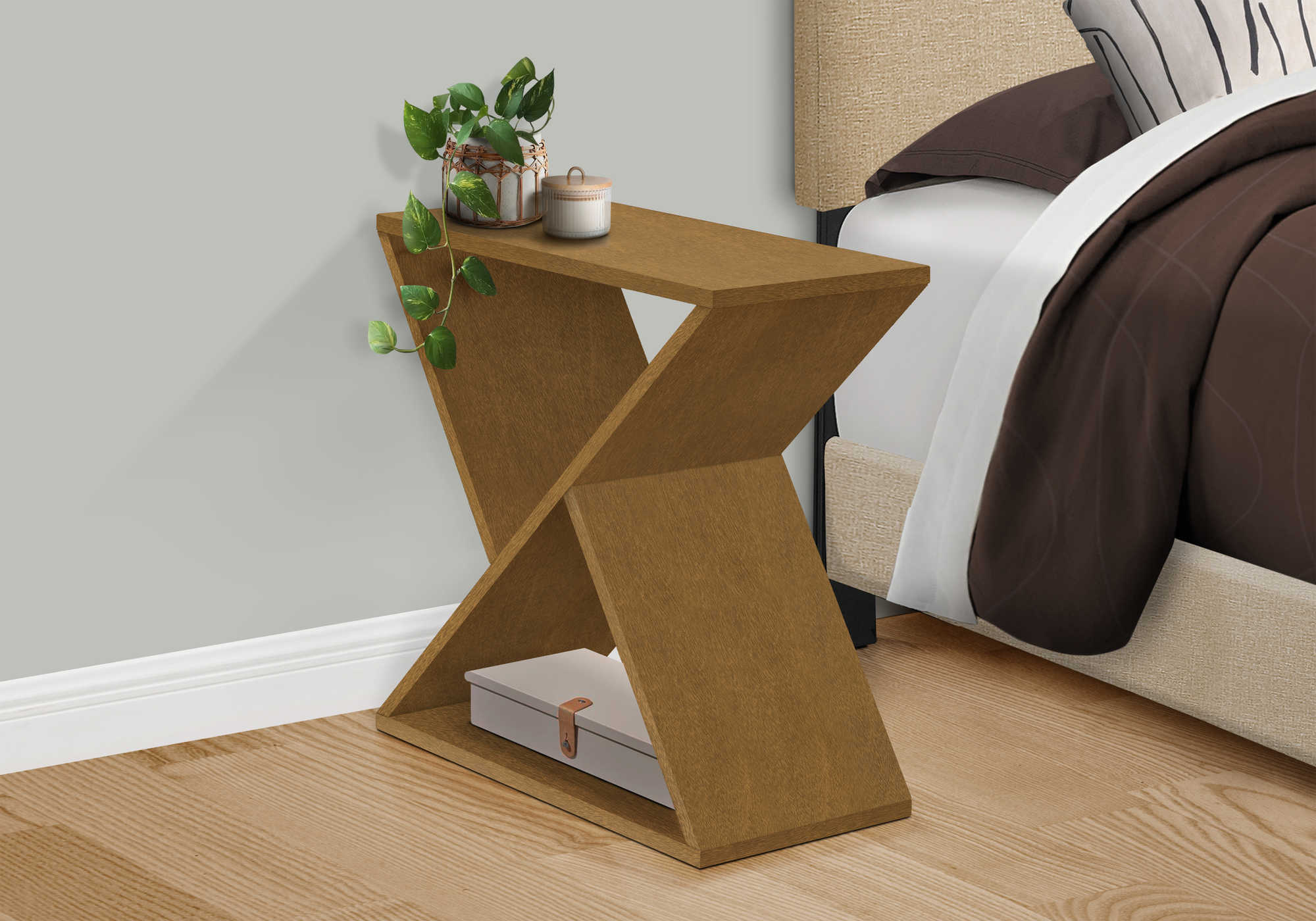 nightstand - 24"h / dark taupe veneer end table i3981