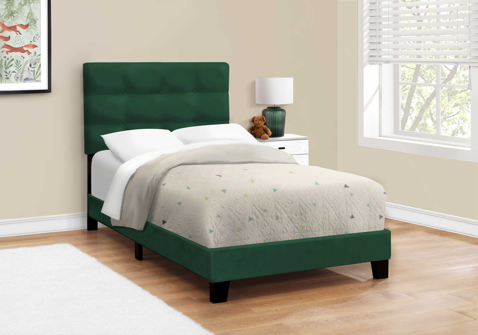 BED - TWIN SIZE / GREEN VELVET i 5917T