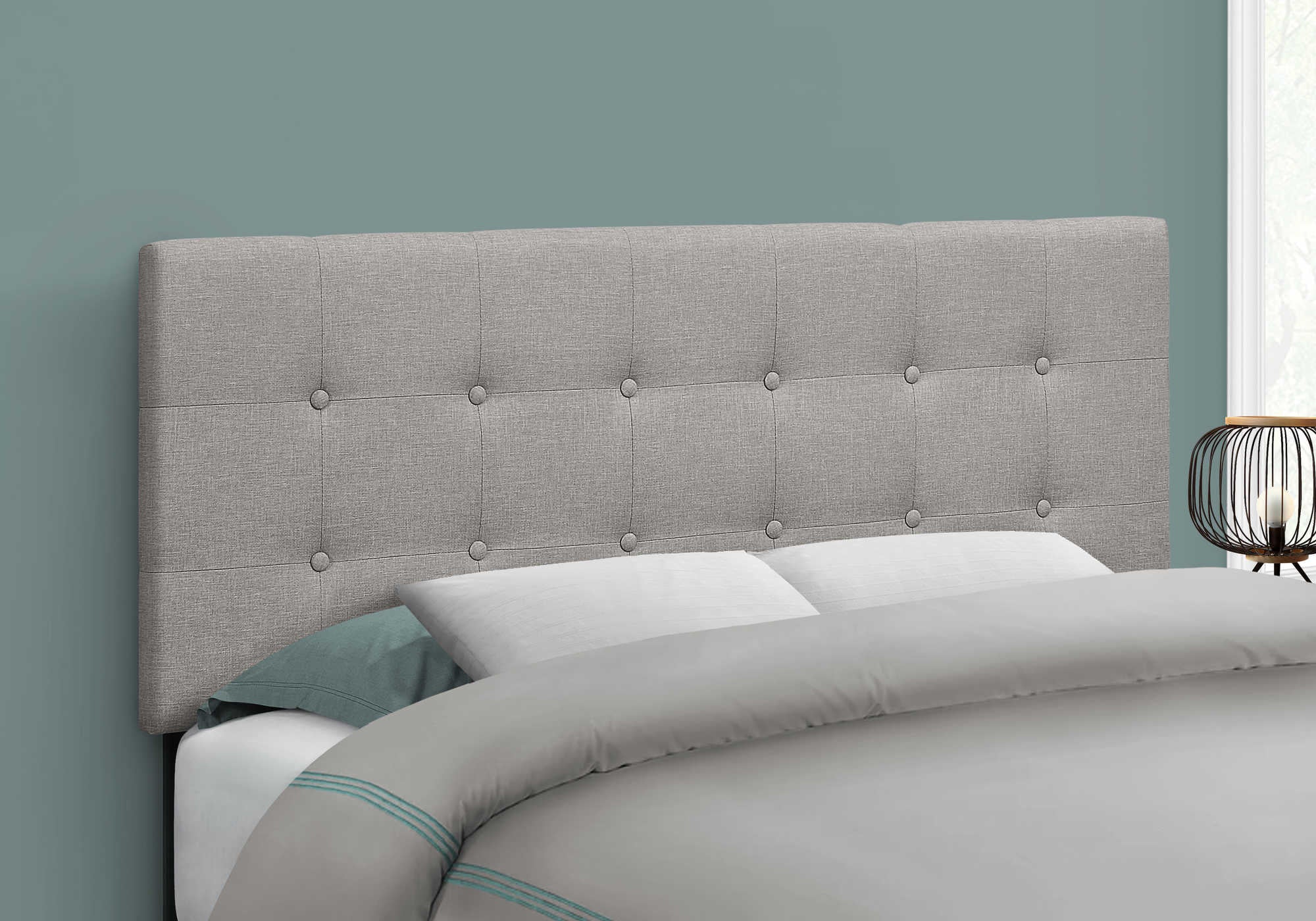 BED - FULL SIZE / GREY LINEN HEADBOARD ONLY i 6003F