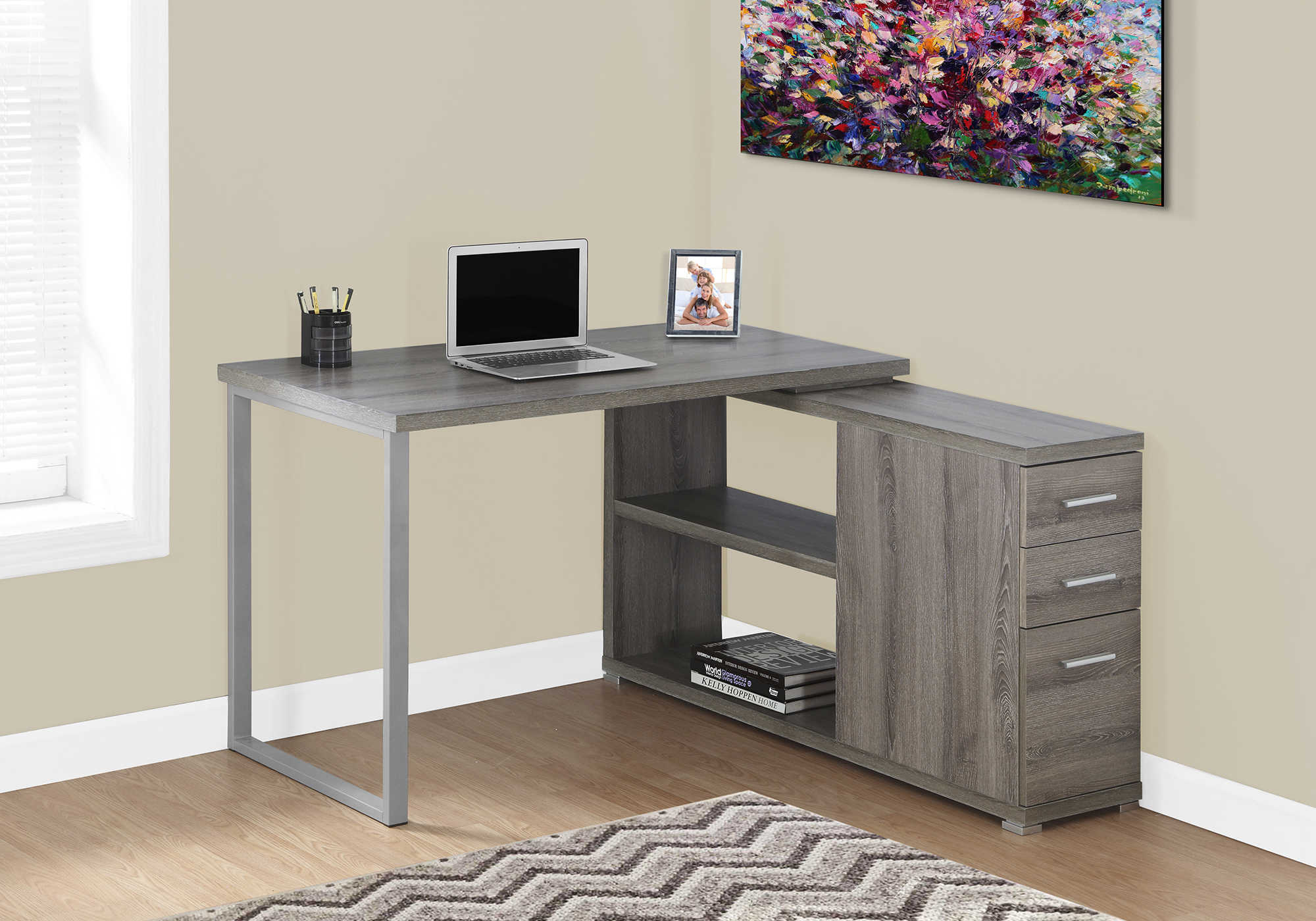 computer desk dark taupe left or right facing corner i 7134