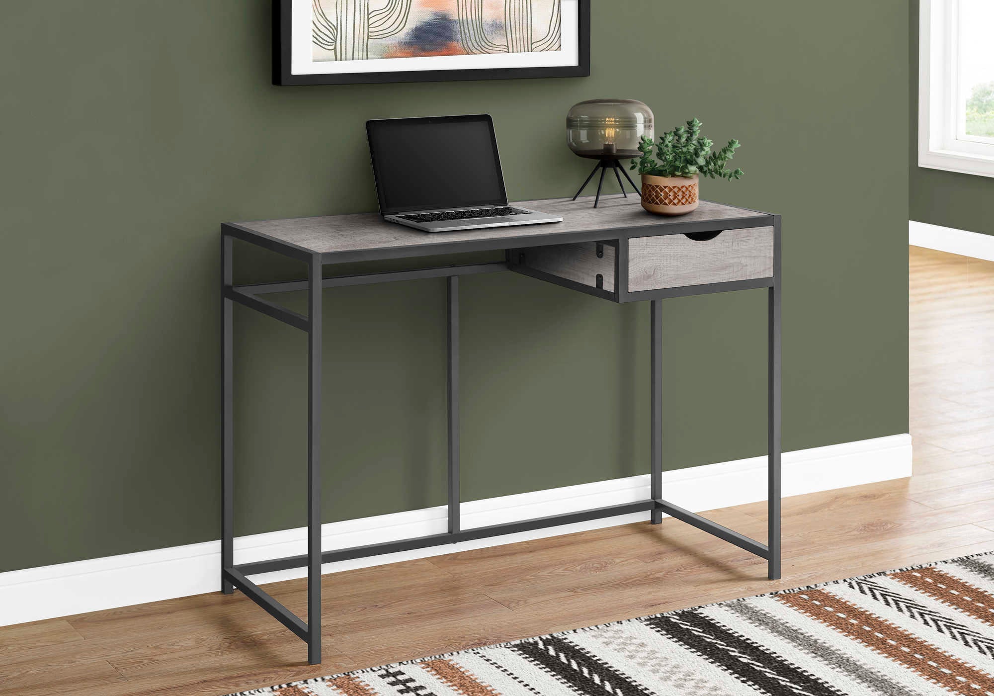 computer desk 42l grey dark grey metal i 7217