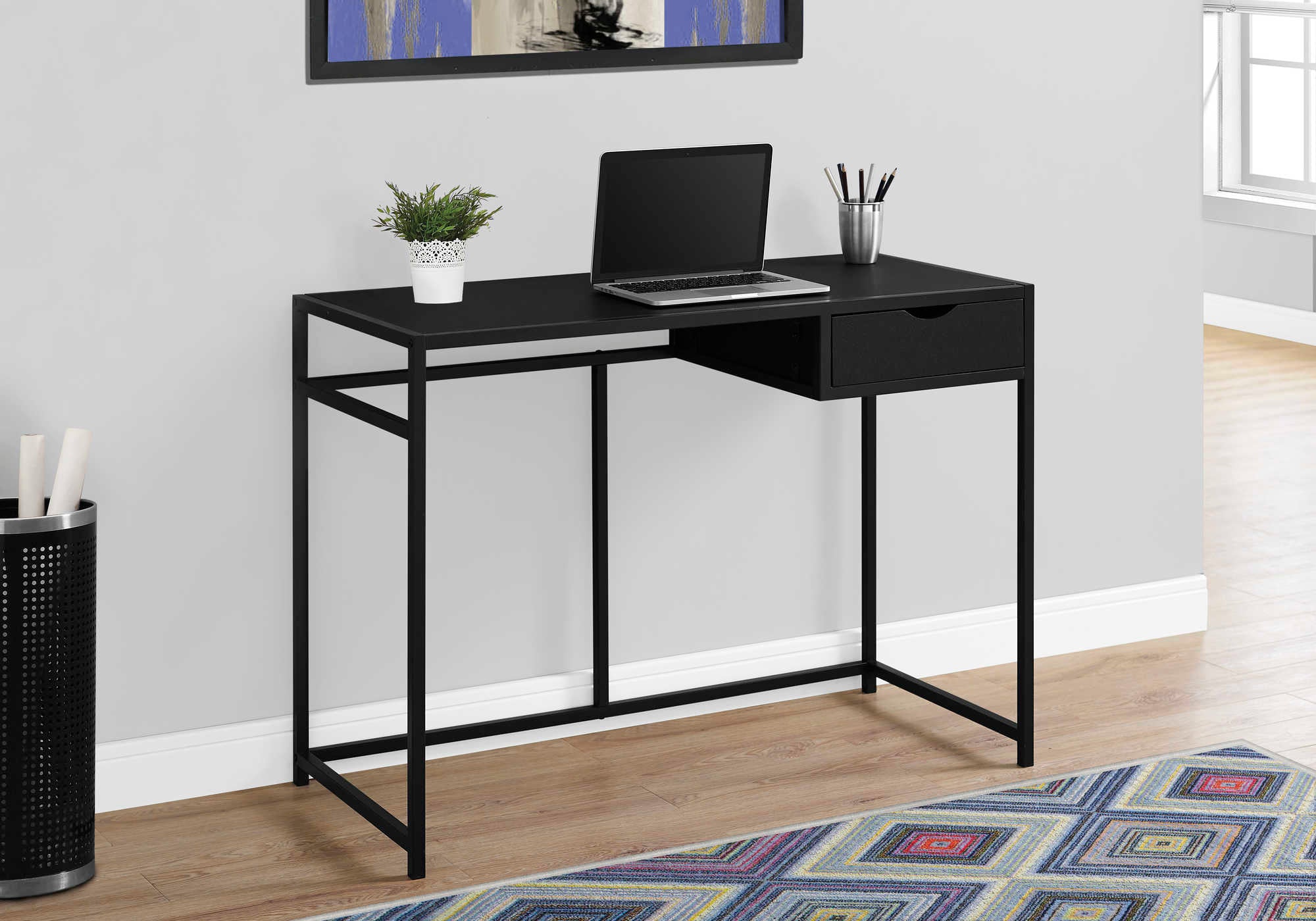 computer desk 42l black black metal i 7220