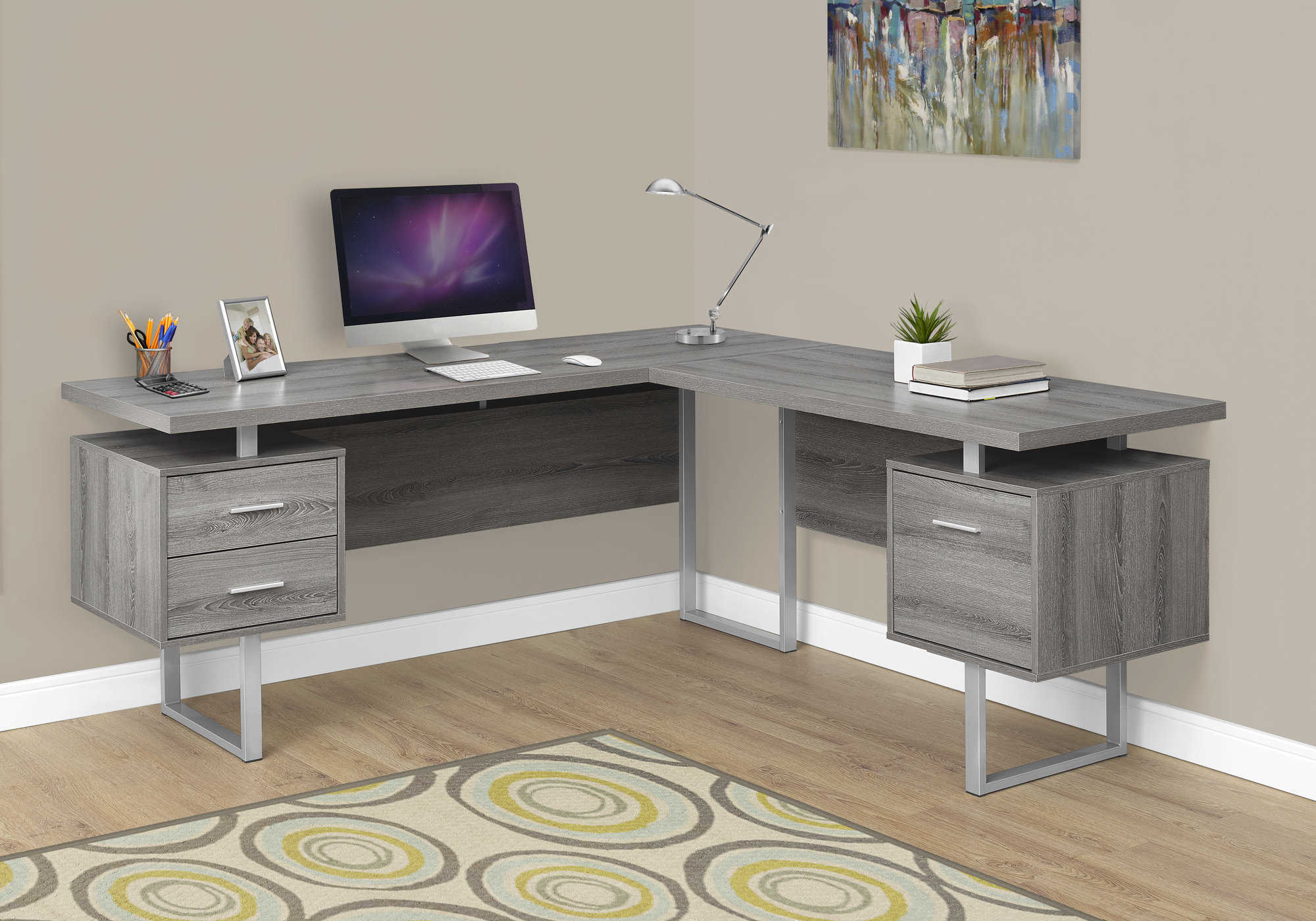 computer desk 70l dark taupe left or right facing i 7304