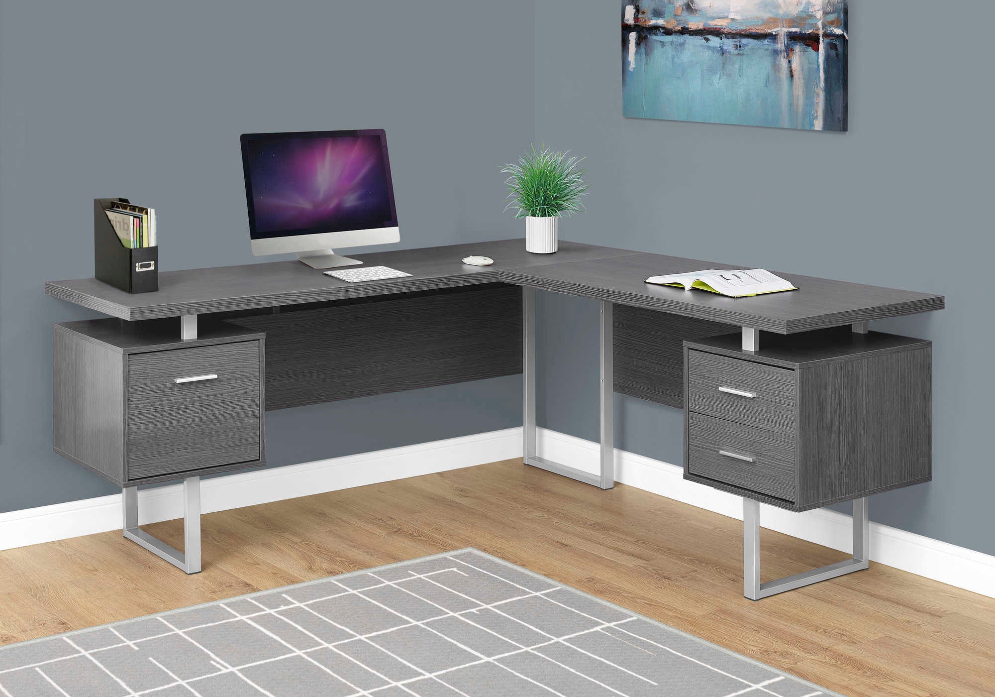 computer desk 70l grey left or right facing i 7306