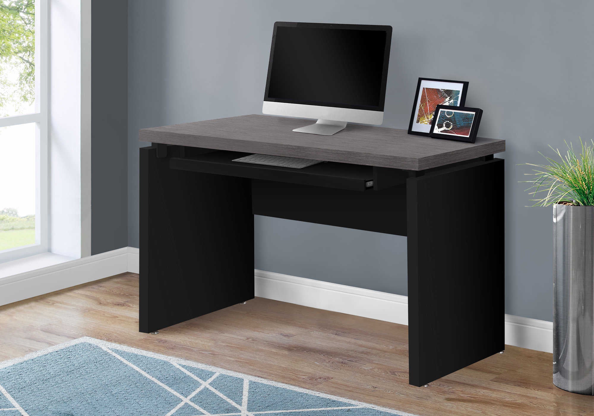 Image of computer desk - 48"l / black / grey top i 7439.