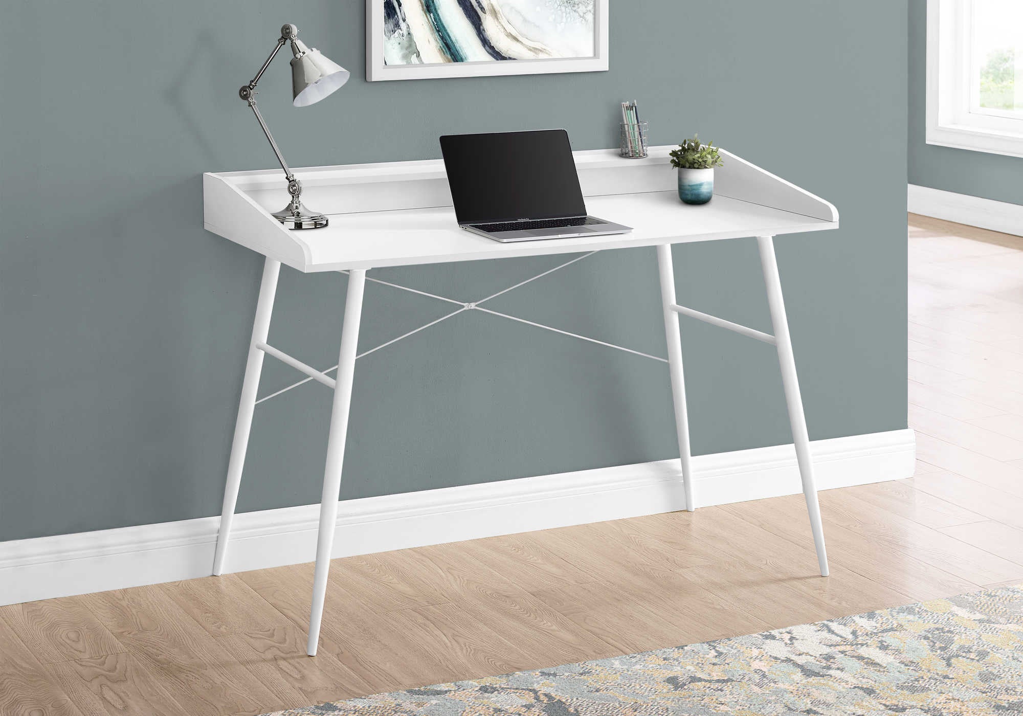 computer desk 48l white white metal i 7535