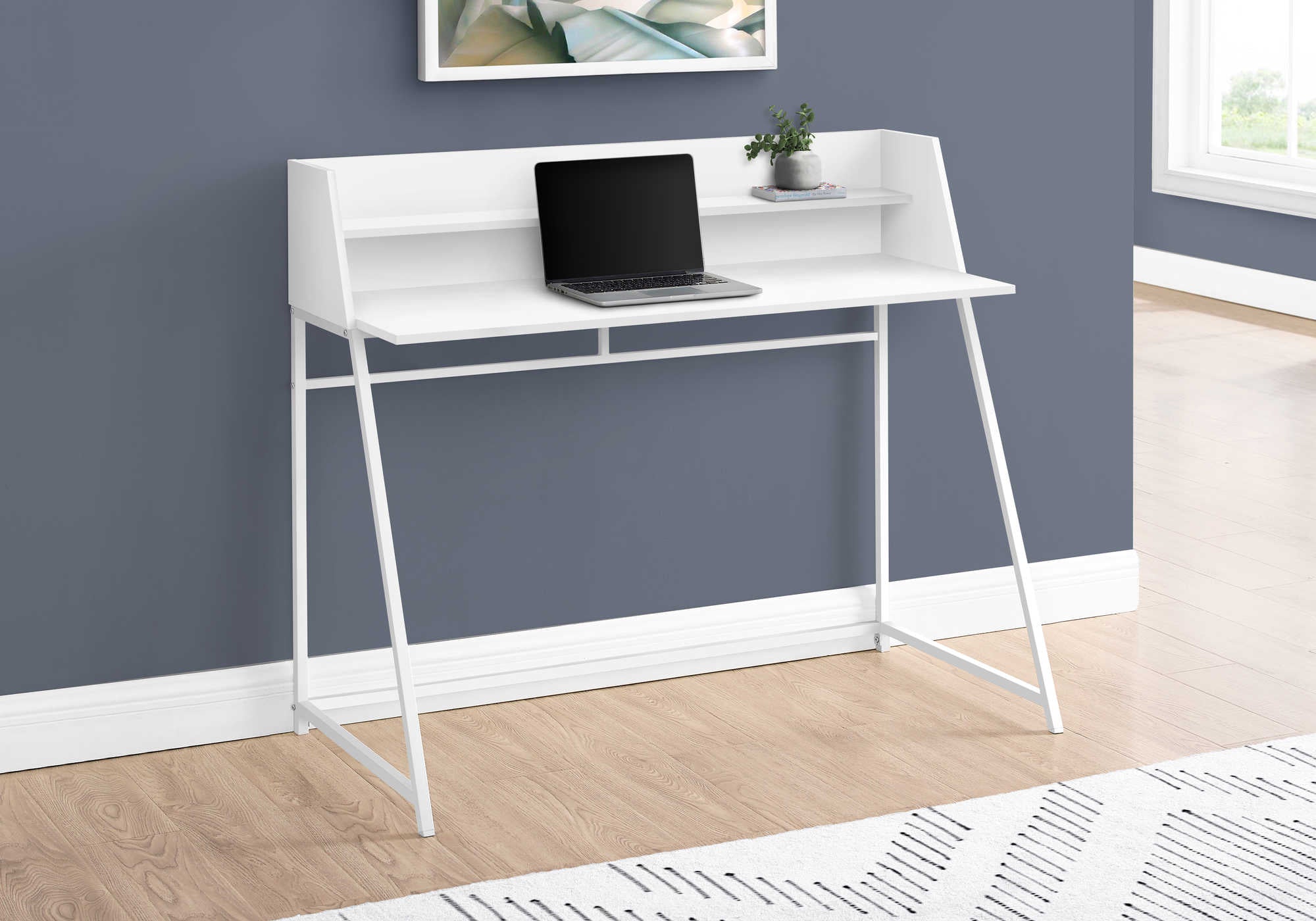 computer desk 48l white white metal i 7545