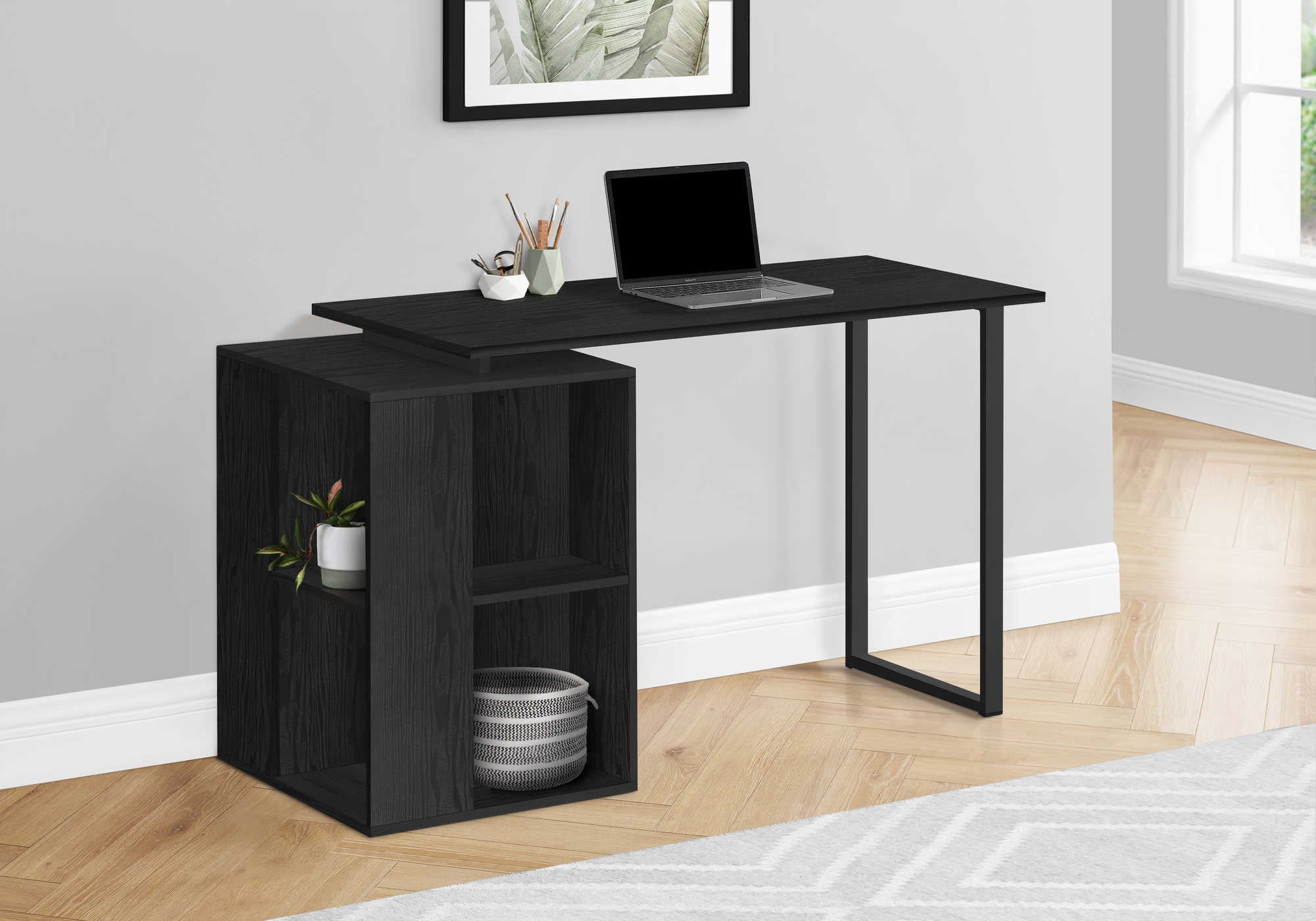 computer desk 55l black oak left or right facing i 7601