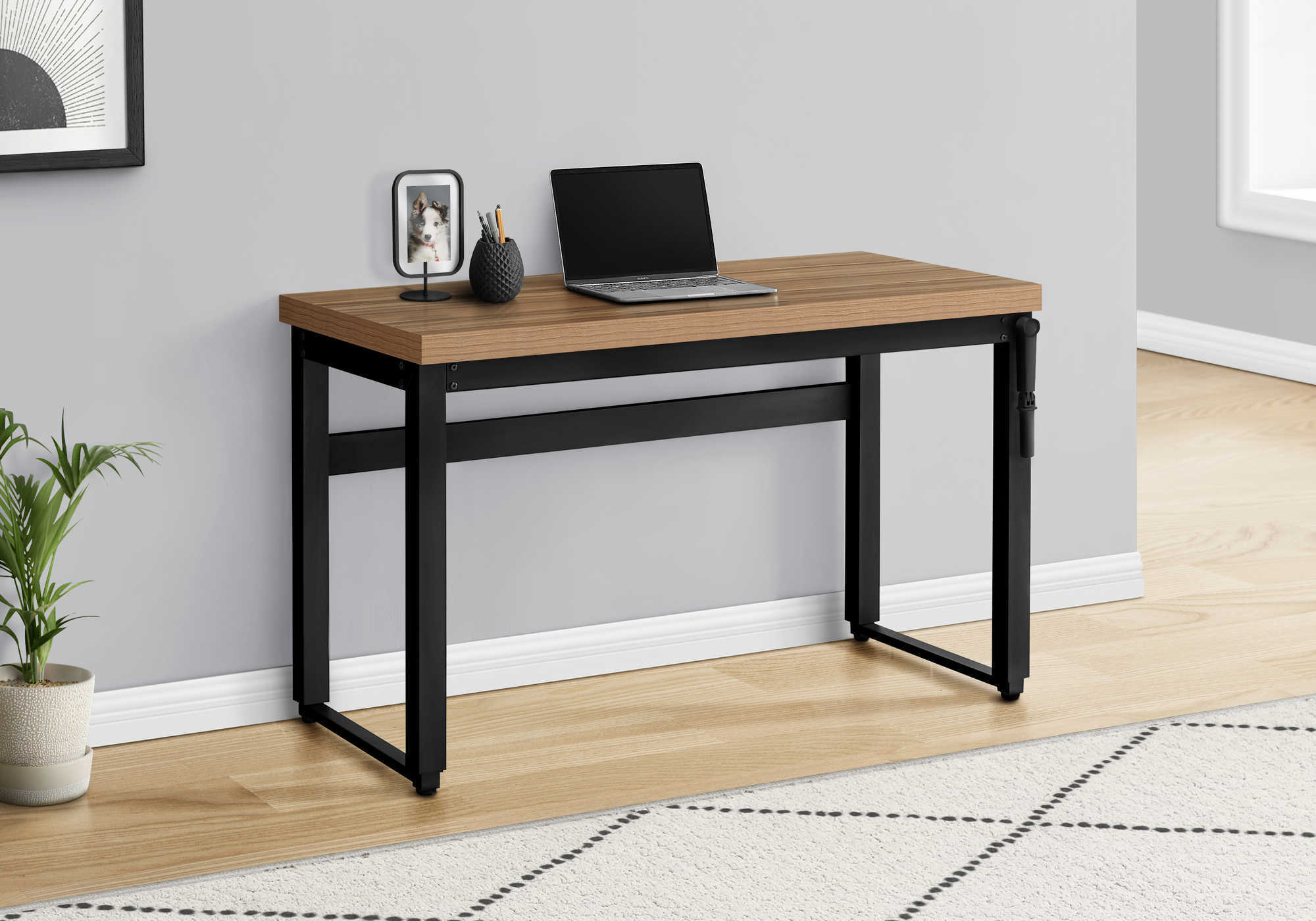 computer desk 48l reclaimed wood adj.height black i 7677