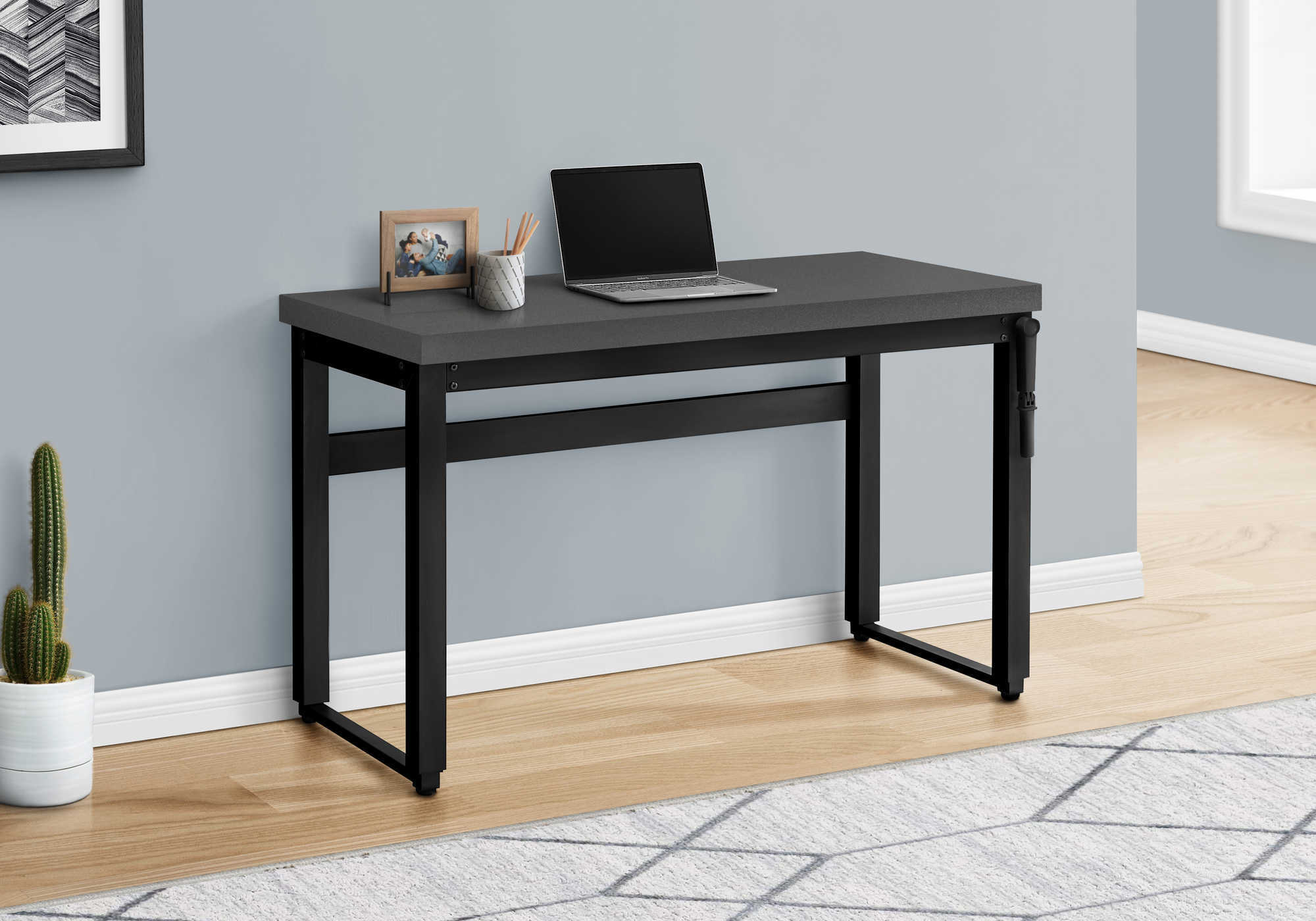 computer desk 48l modern grey adj.height black i 7680