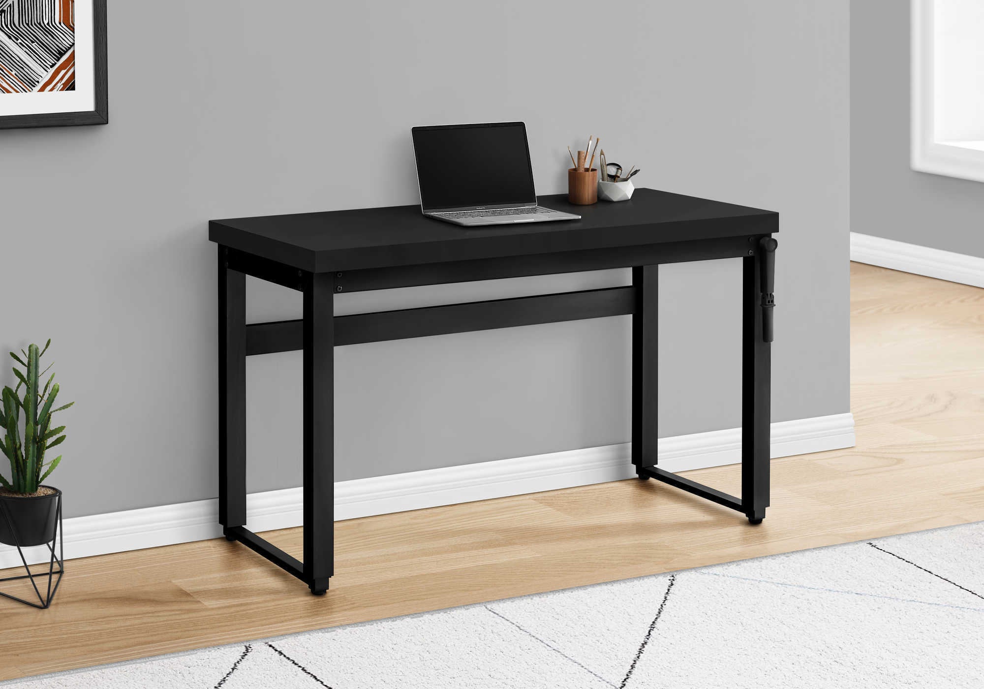 computer desk 48l black adj.height black metal i 7682