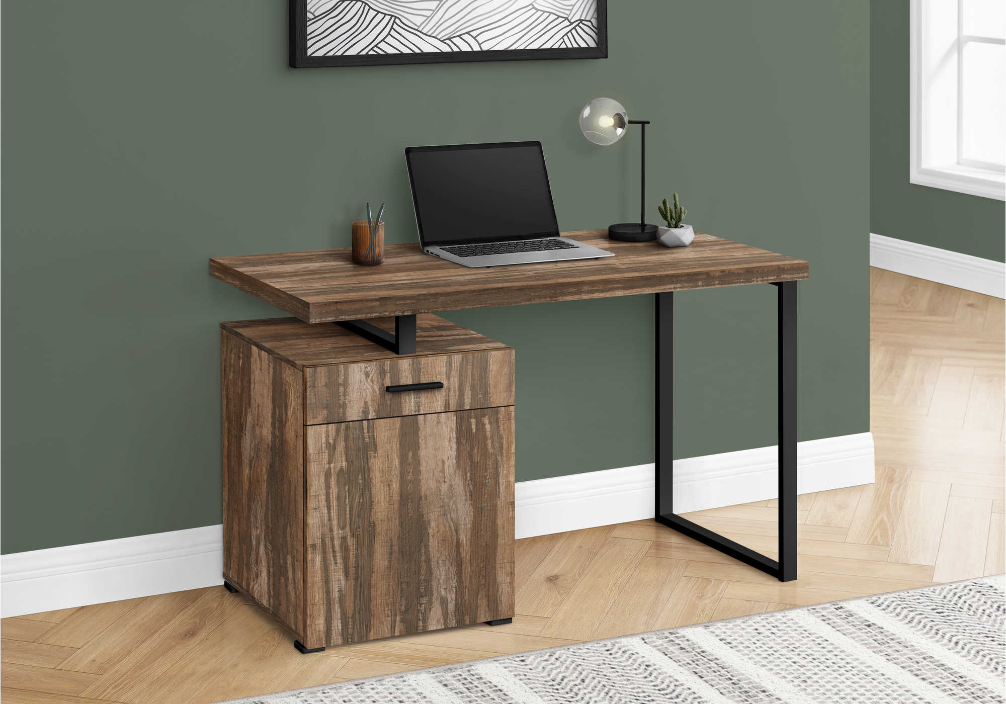 computer desk 48l brown reclaimed left right facing i 7765