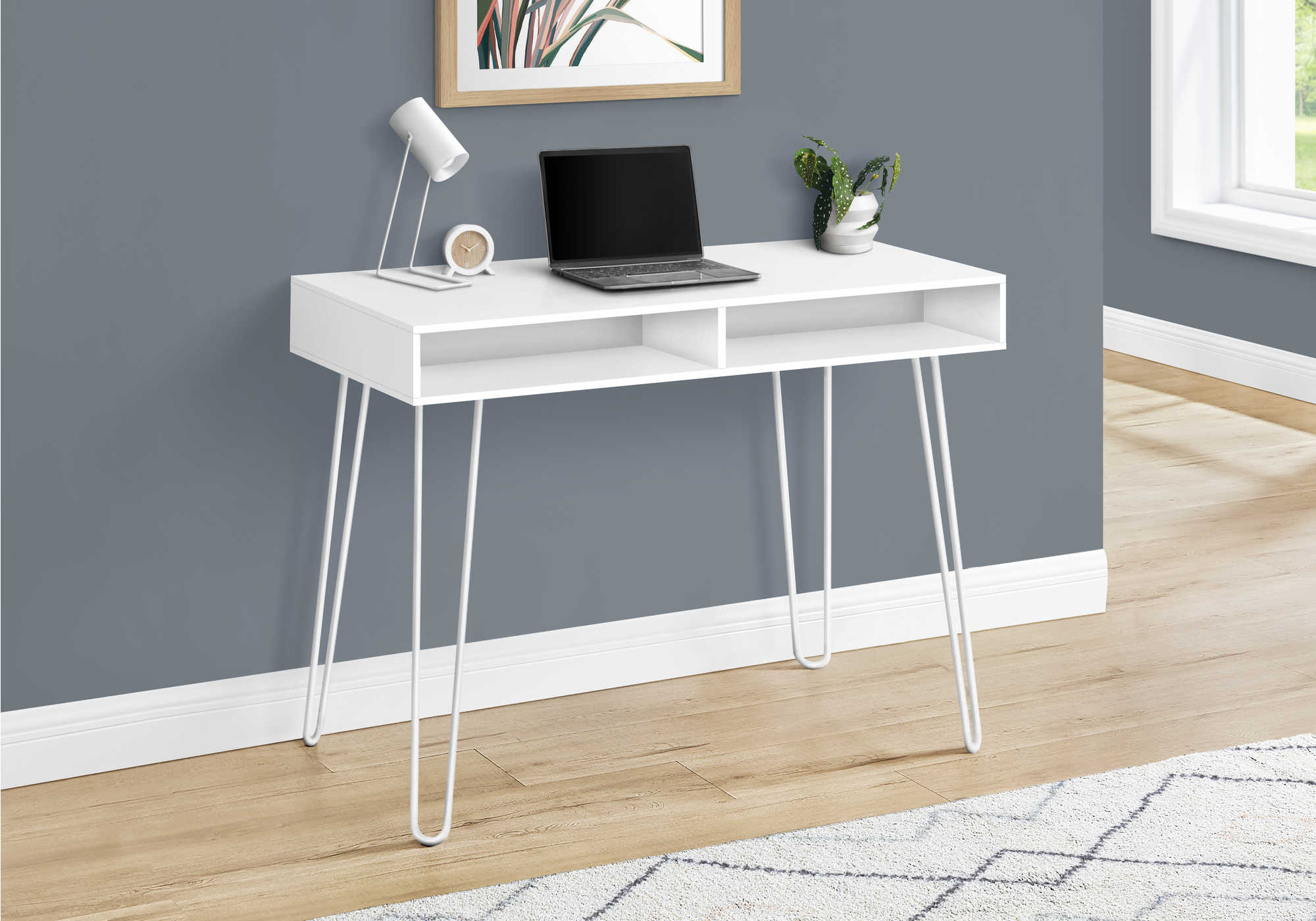 computer desk 40l white white metal i 7770