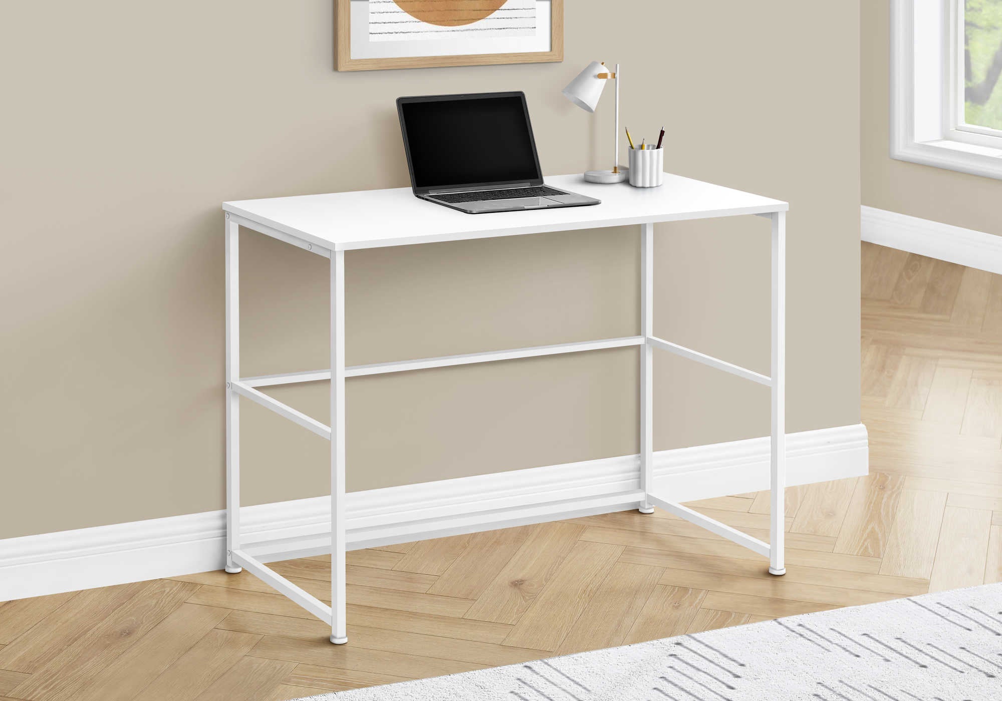 computer desk 40l white white metal i 7775