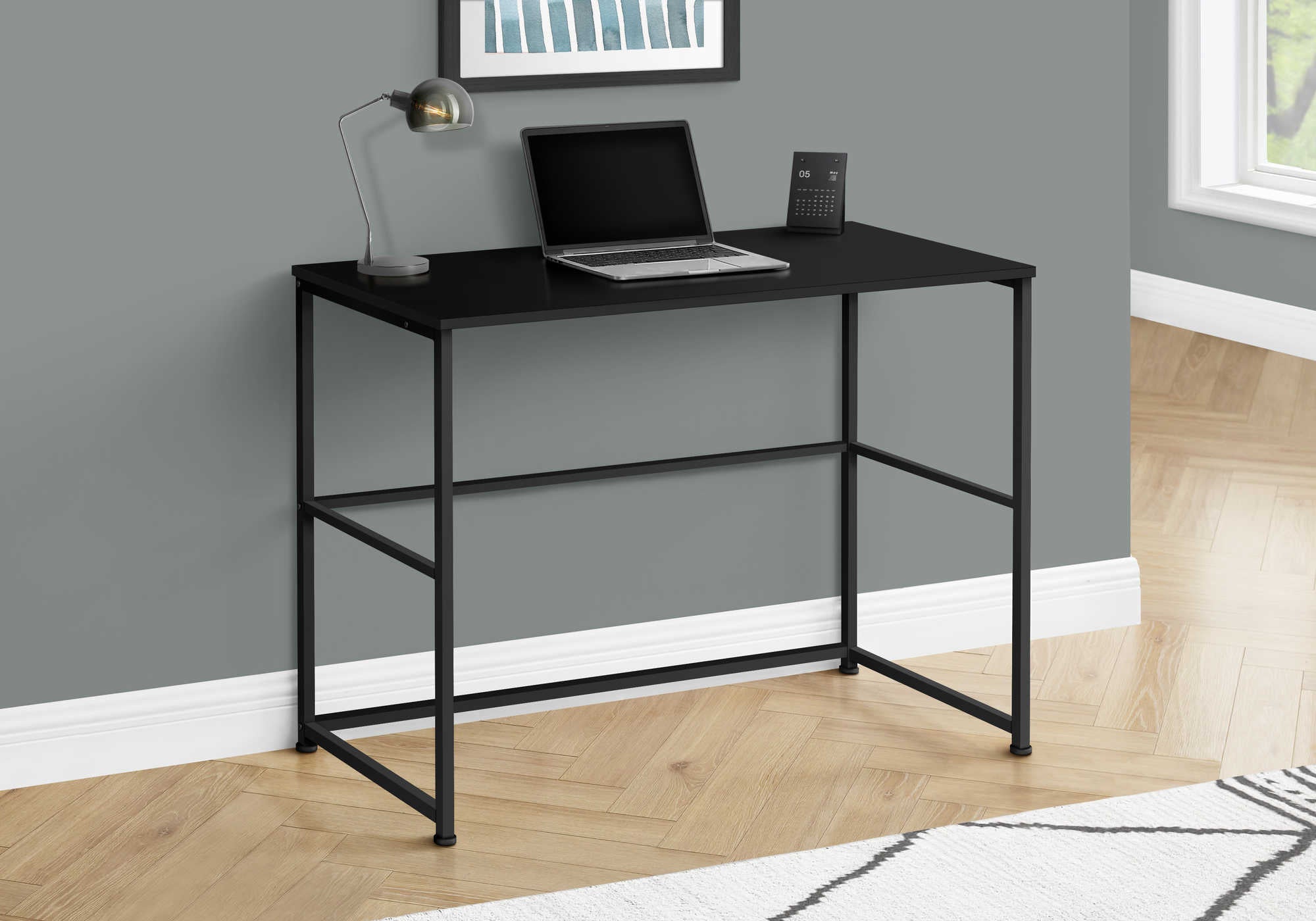 computer desk 40l black black metal i 7776