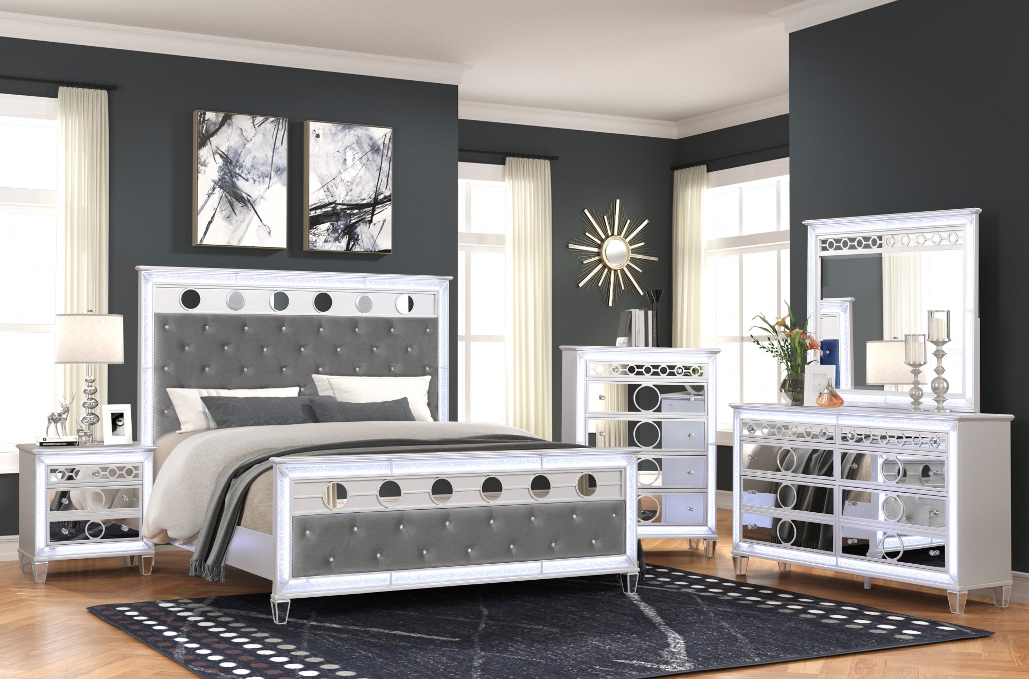 MARLOW BEDROOM SET with Bluetooth Speakers