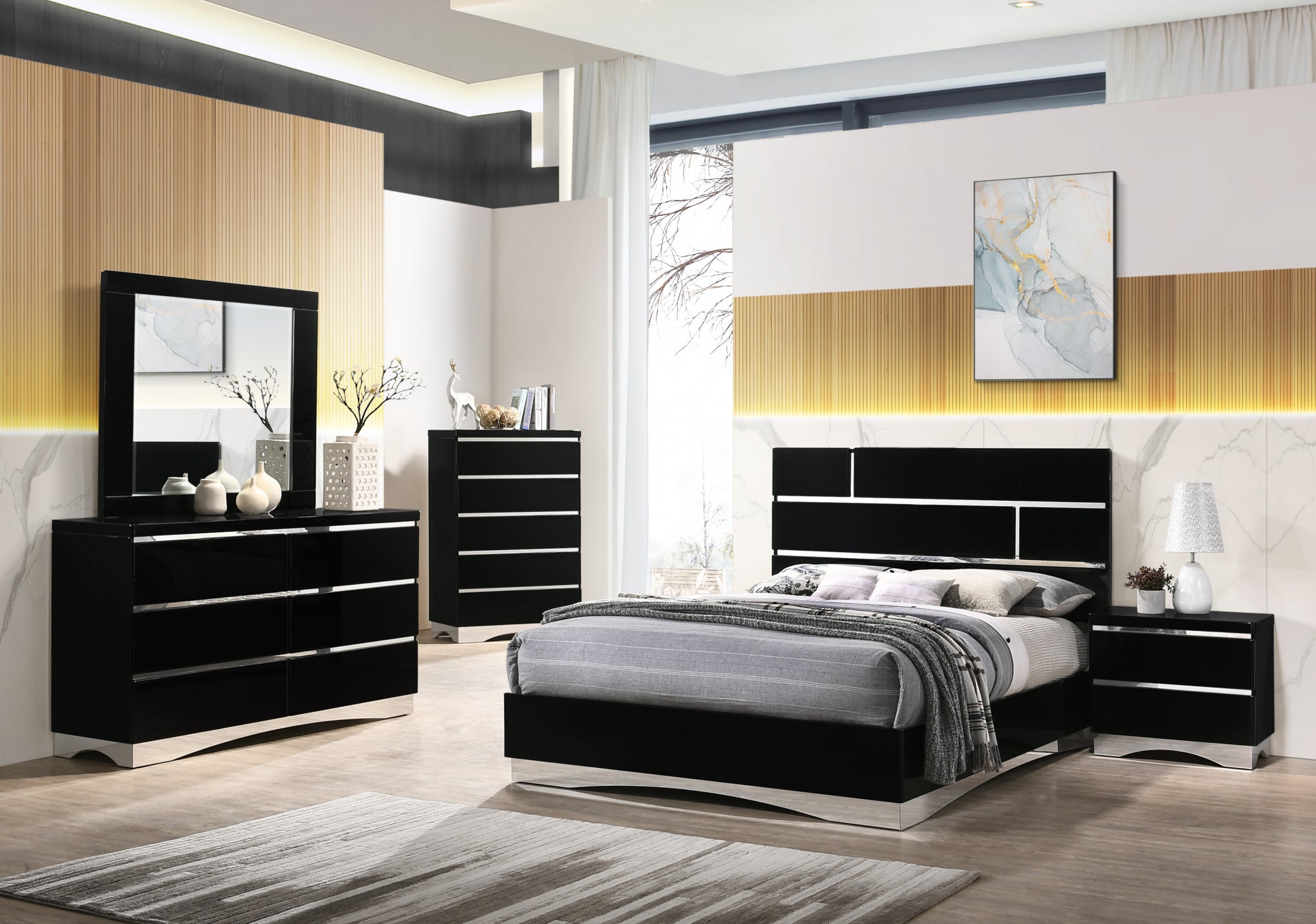 STONEY WHITE BEDROOM SET