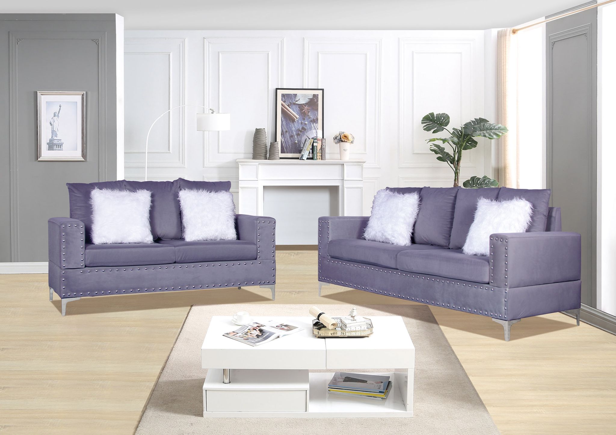 ANDY SOFA SET 3 PIECES Velvet