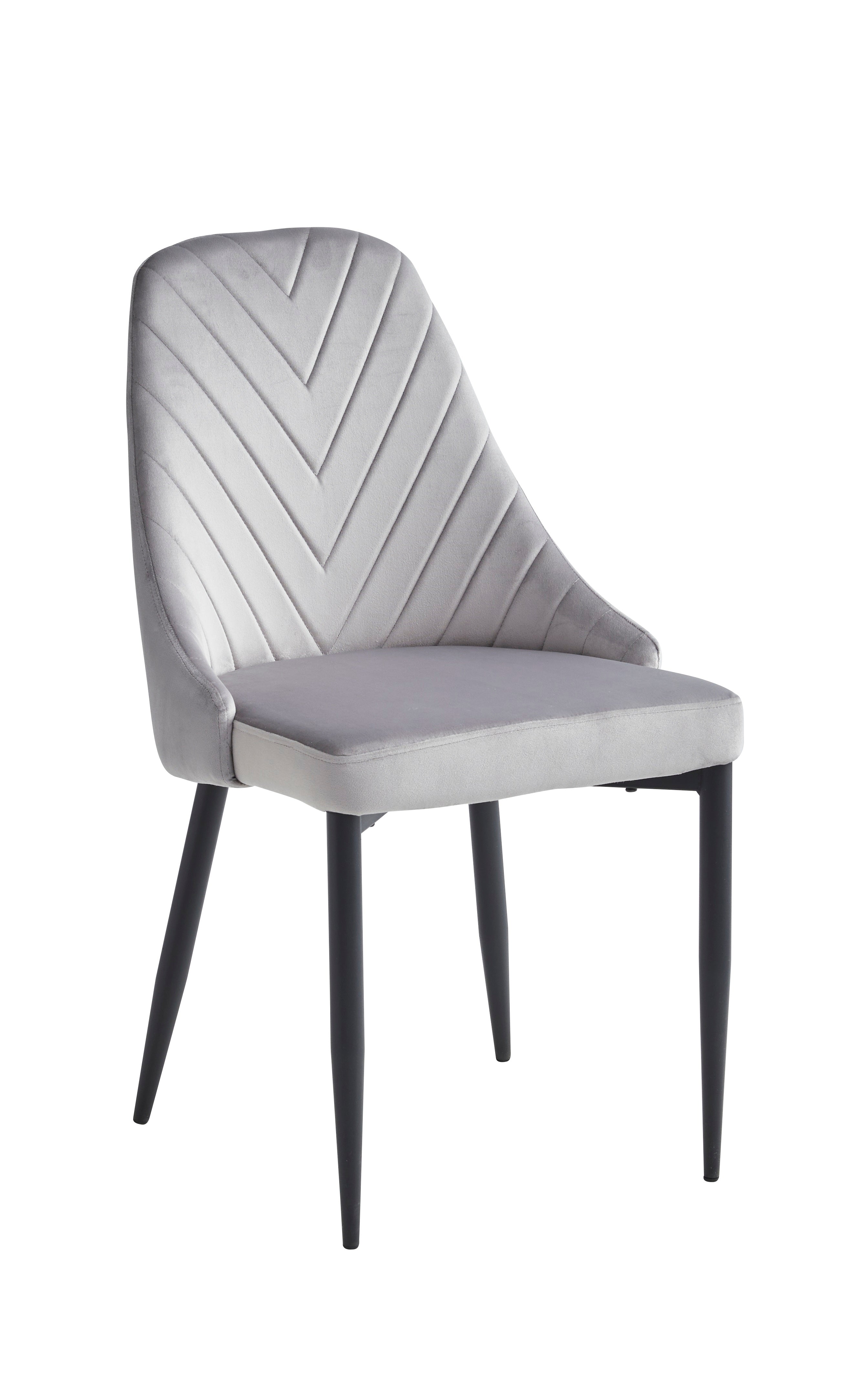 Image of c-1531: 06 light grey velvet dining chair.