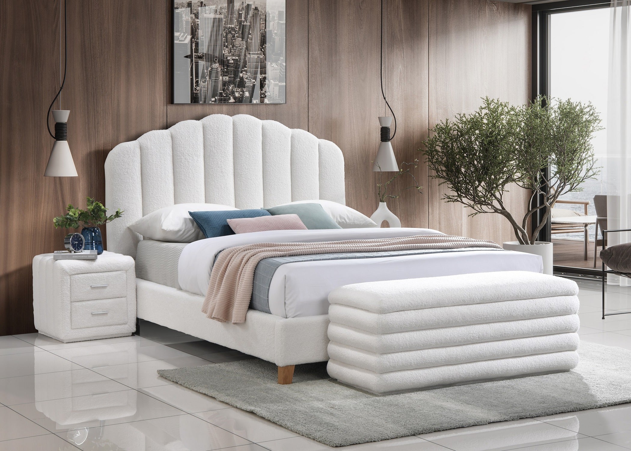 IF-5100/ IF-5101/ IF-5102 - Double or Queen Bed - Platform Bed Includes Mattress Support