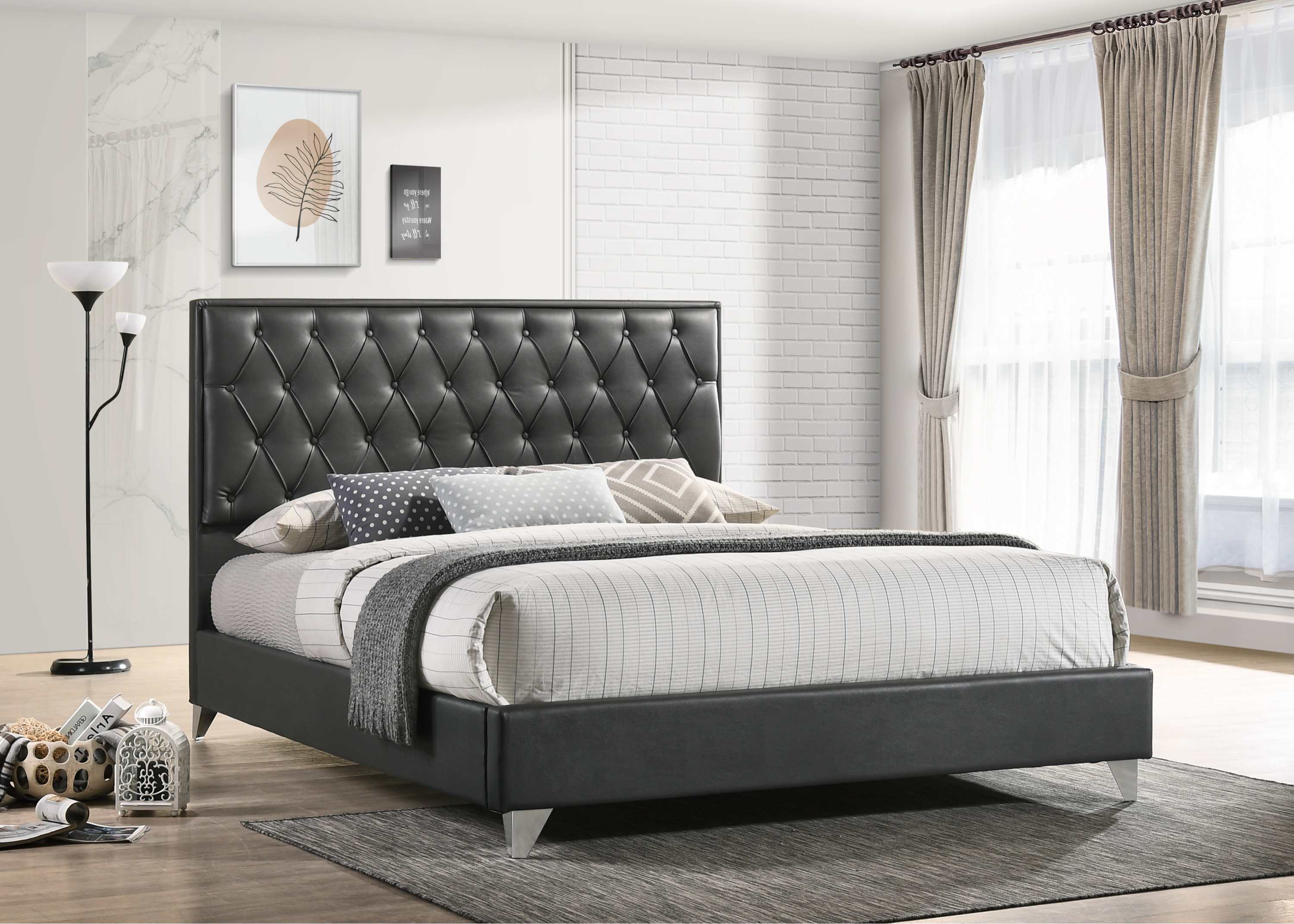 IF-5226 - Queen or King Bed - Platform Bed Includes Mattress Support