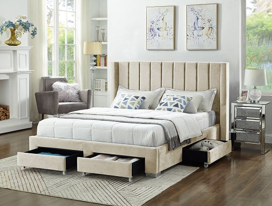 IF-5312 - Queen or King Bed - Platform Bed Includes Mattress Support