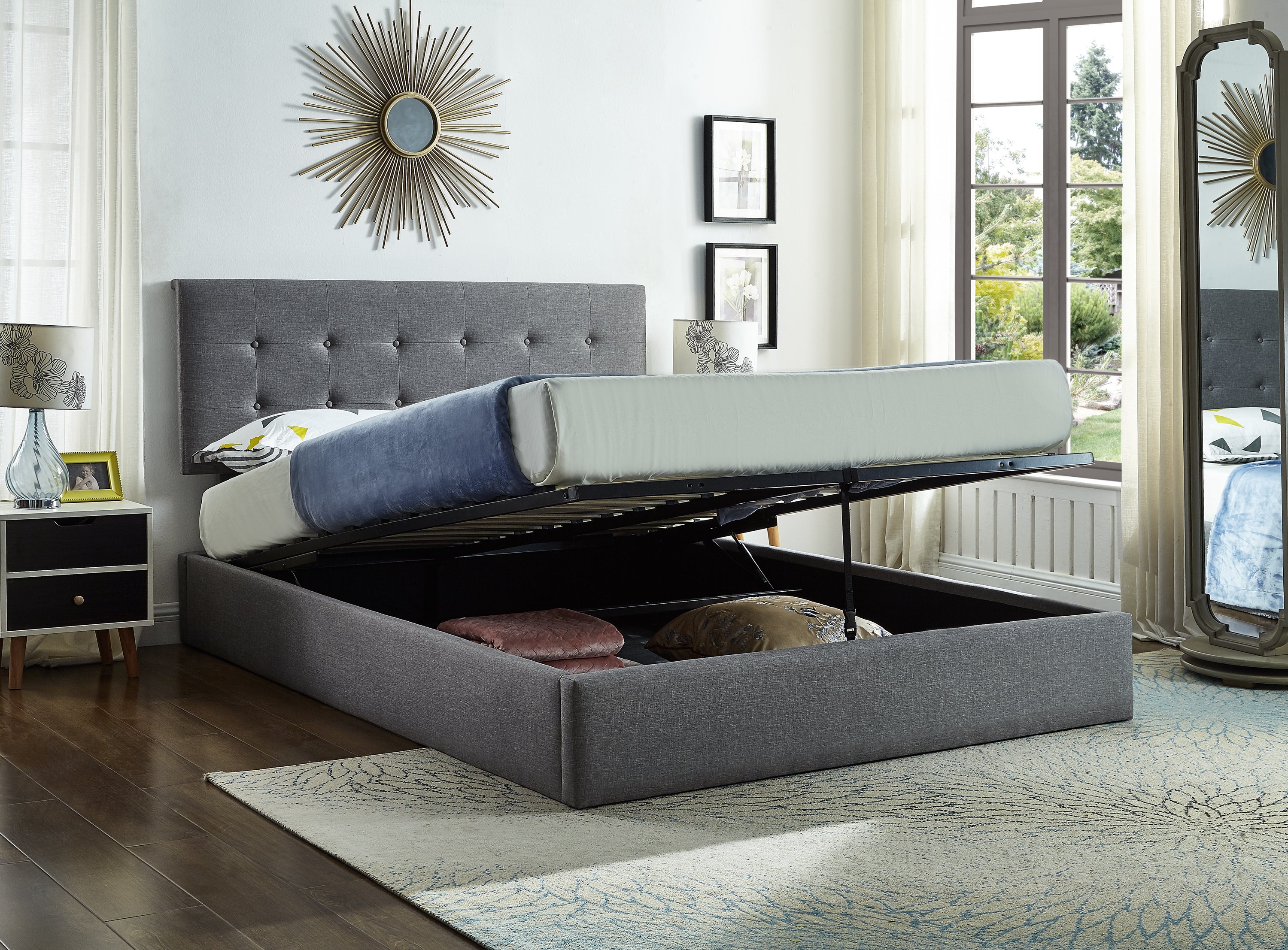 IF-5445 - Single or Double or Queen or King Bed - Platform Bed Includes Mattress Support