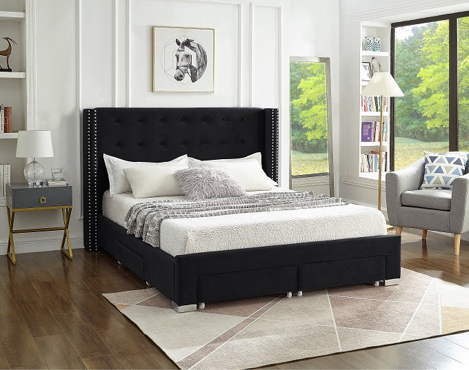 IF-5323 - Queen or King Bed - Platform Bed Includes Mattress Support