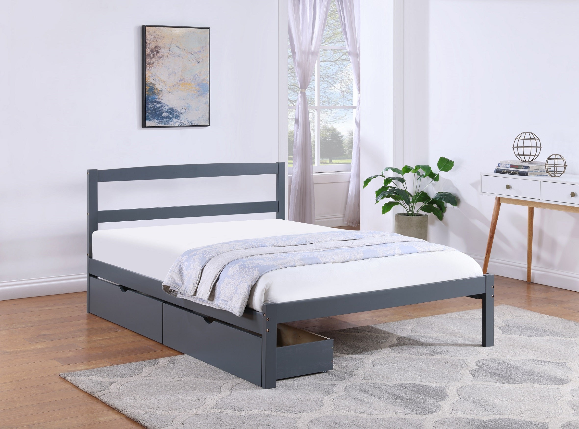 IF-416-G - Single or Double Bed - Platform Bed Includes Mattress Support