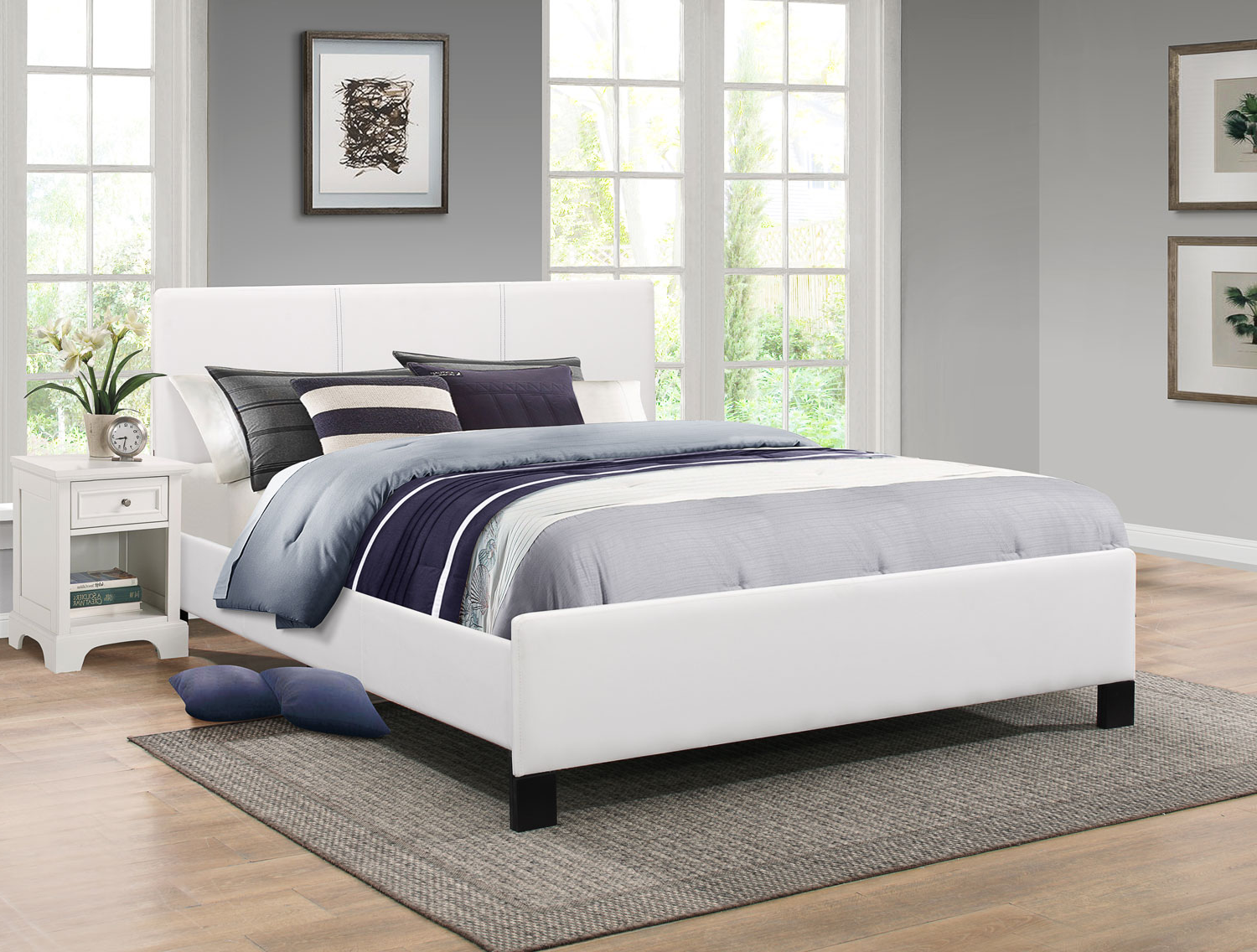 IF-179 - Single or Double or Queen Bed - Platform Bed Includes Mattress Support