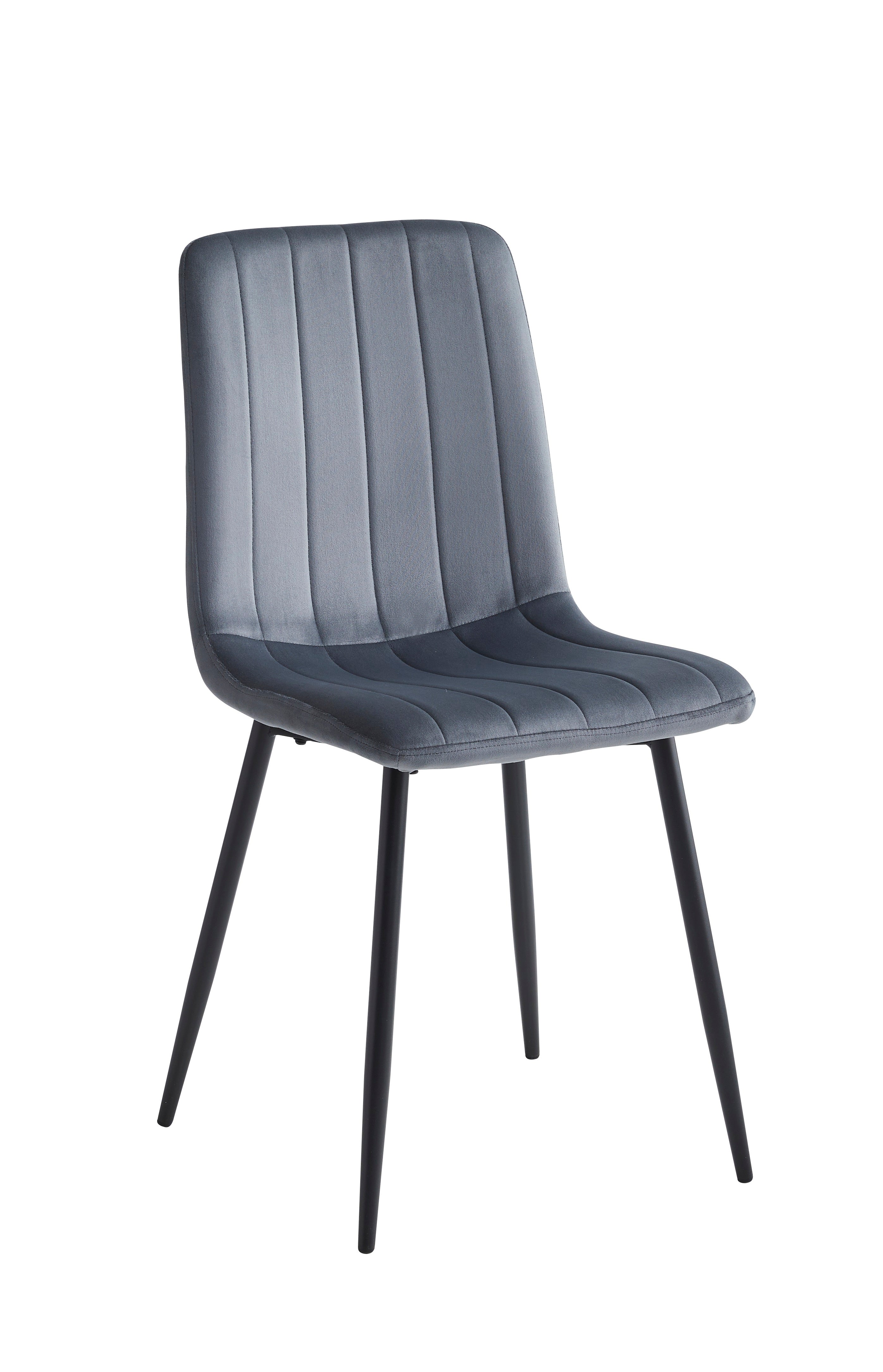 Image of c-1474: 06 dark grey velvet dining chair.