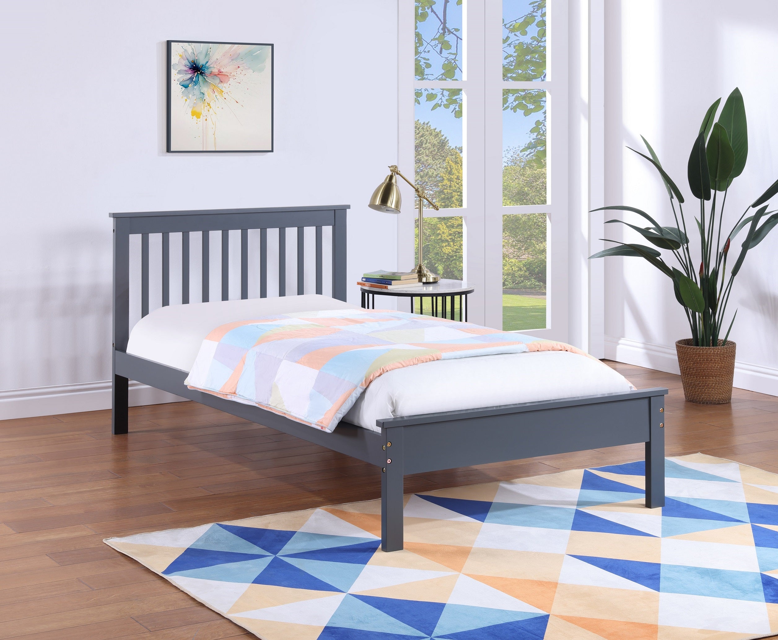 IF-415-G - Single or Double Bed - Platform Bed Includes Mattress Support