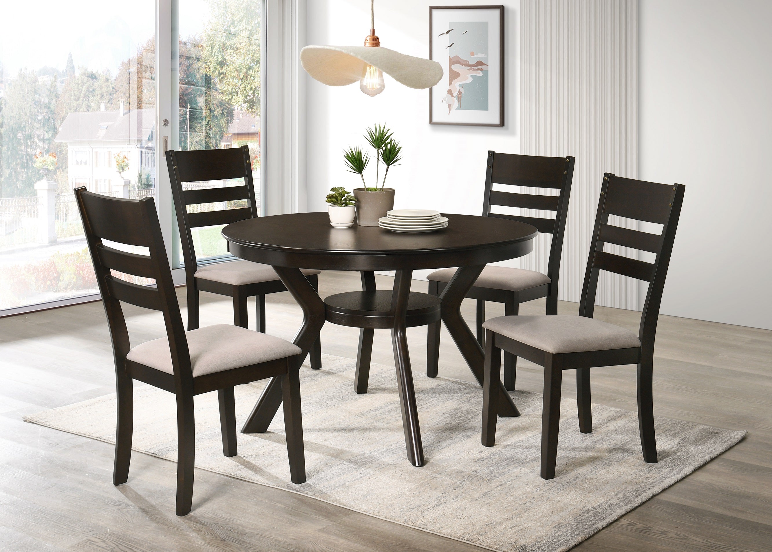 Image of t-1085 c-1092 5pc dinette set.