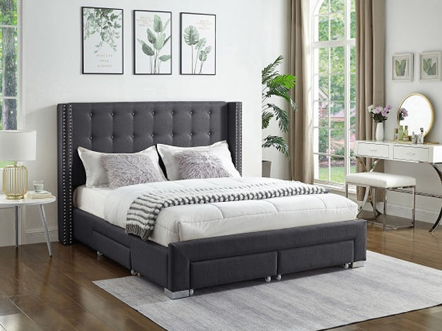 IF-5327 - Double or Queen or King Bed - Platform Bed Includes Mattress Support