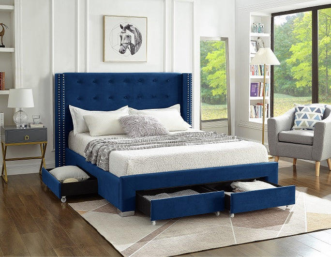 IF-5321 - Queen or King Bed - Platform Bed Includes Mattress Support