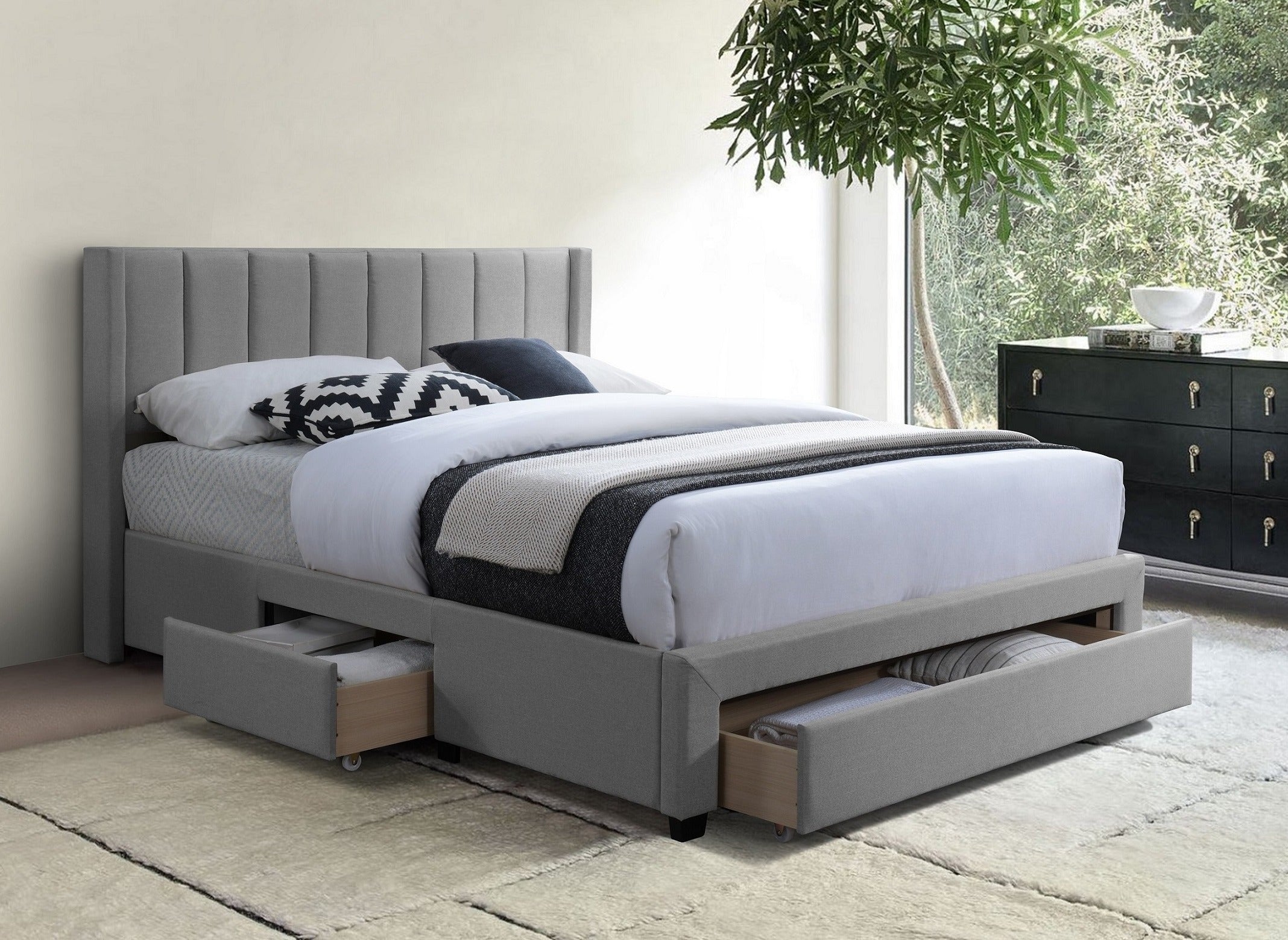 IF-5330 - Double or Queen or King Bed - Platform Bed Includes Mattress Support