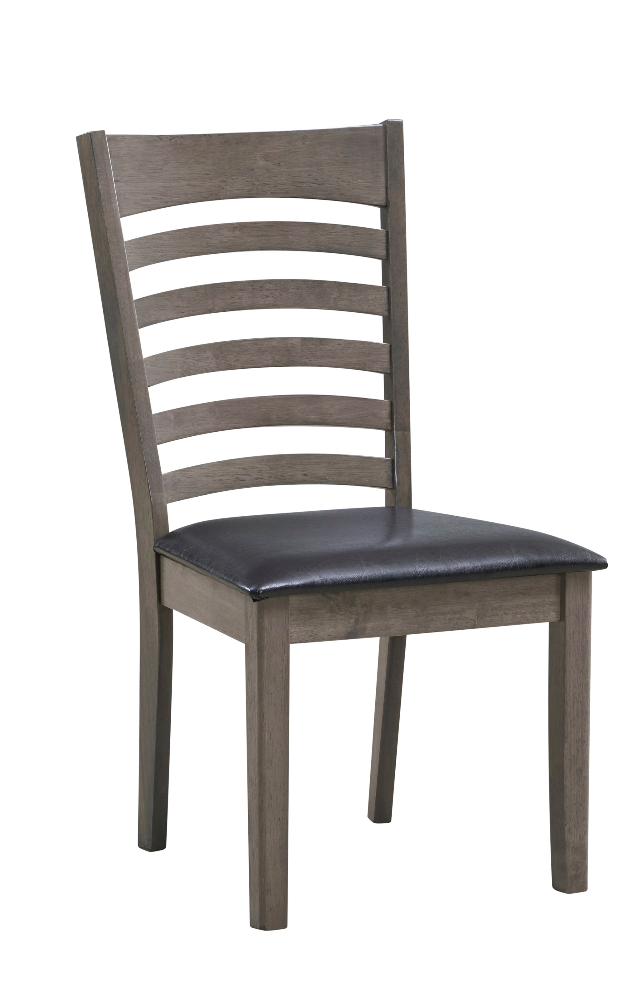 Image of c-1081: 02 black pu upholstered cushion seats dining chair.