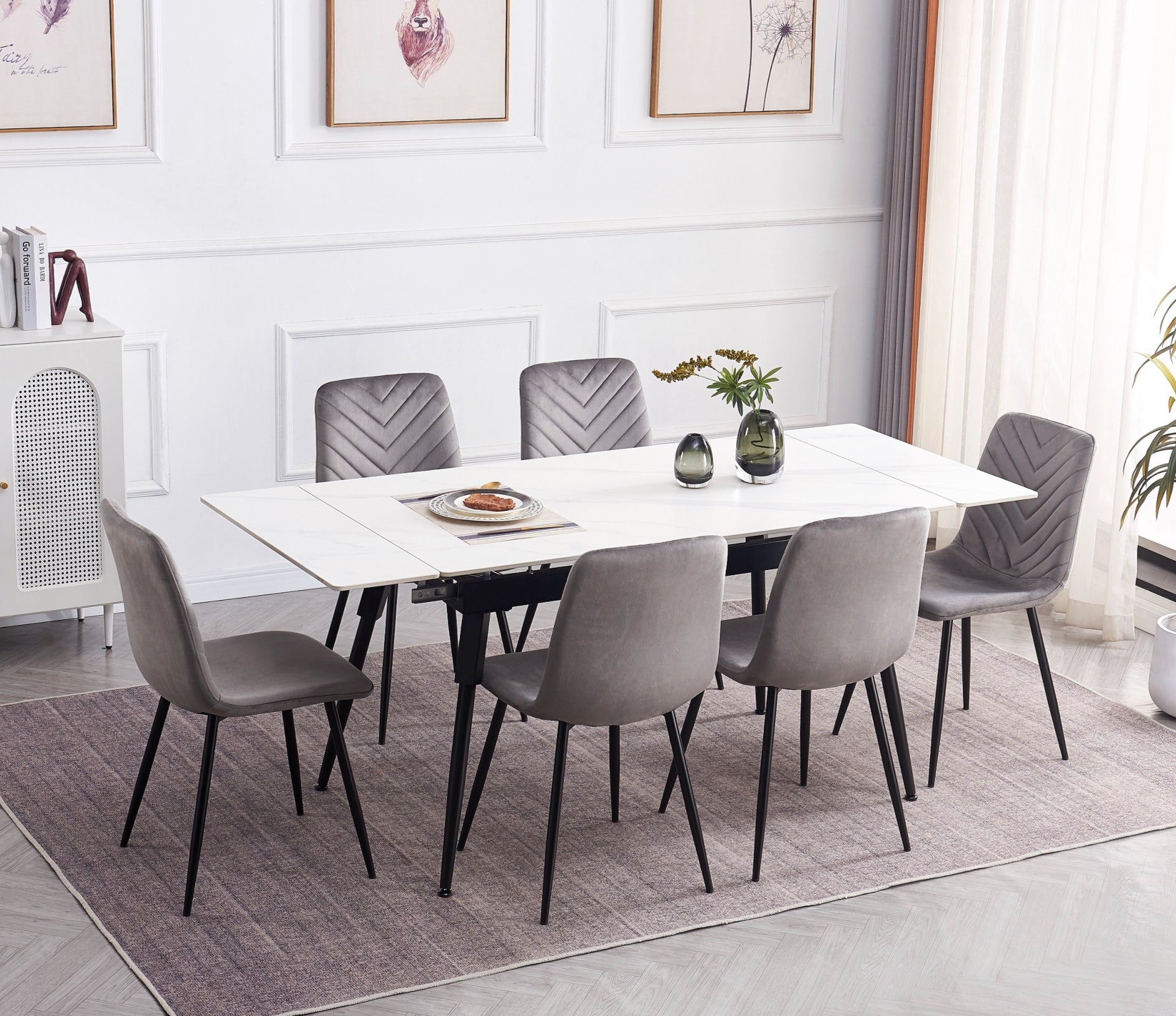 Image of t-1818 c-1817 7pc dinette set.